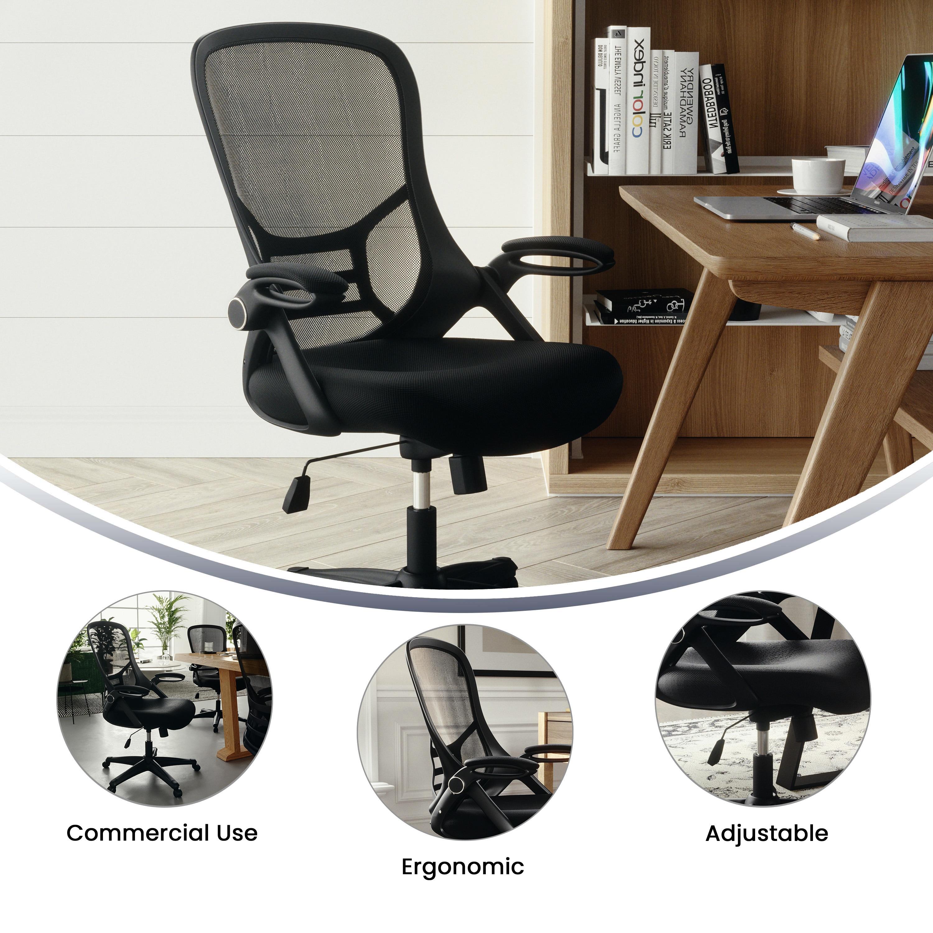 Flash Furniture Cappello High-Back Mesh Swivel Ergonomic Office Chair with Flip-Up Arms