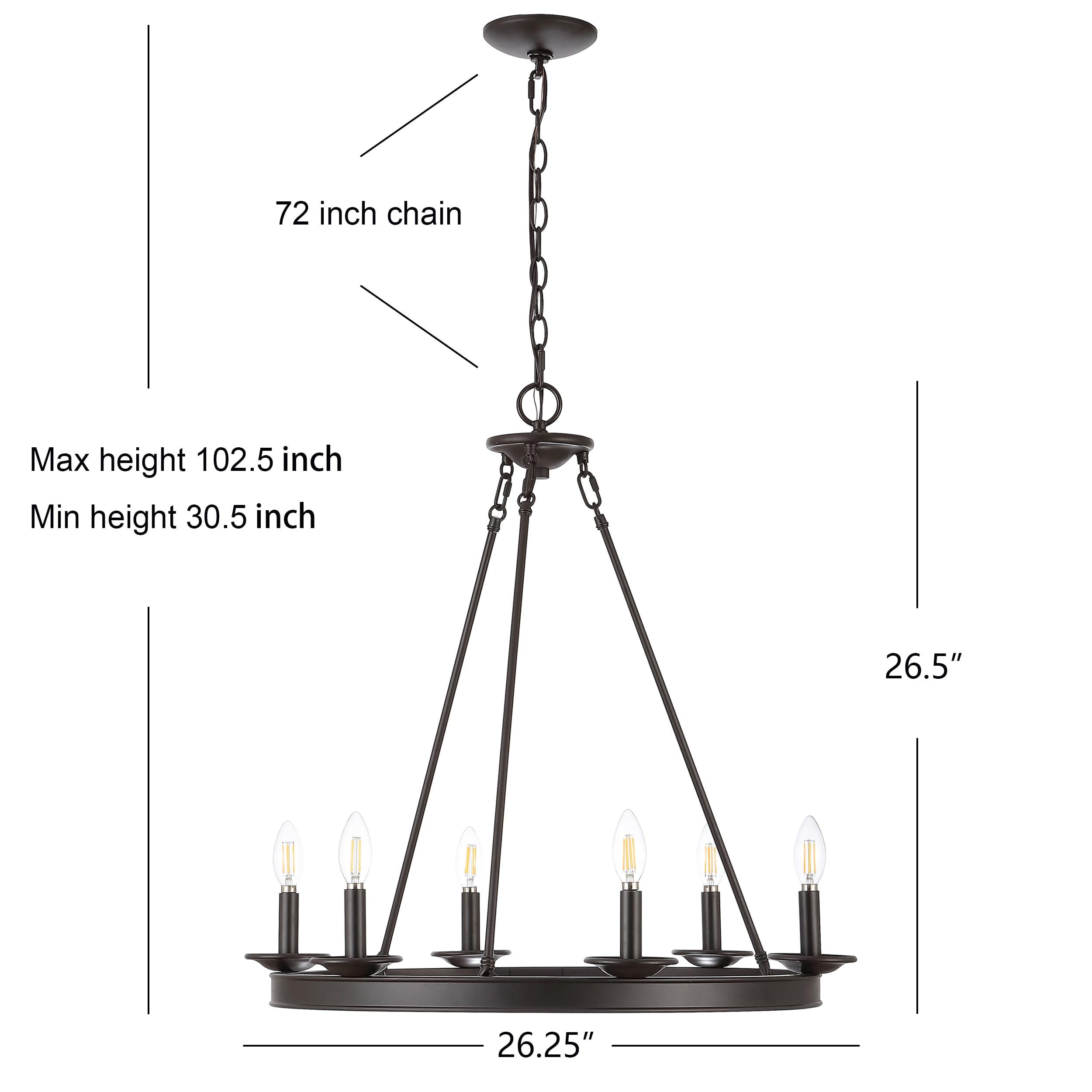 Joris 6 Light 26.25" Chandelier - CHA4015 - Oil Rub Bronze - Safavieh