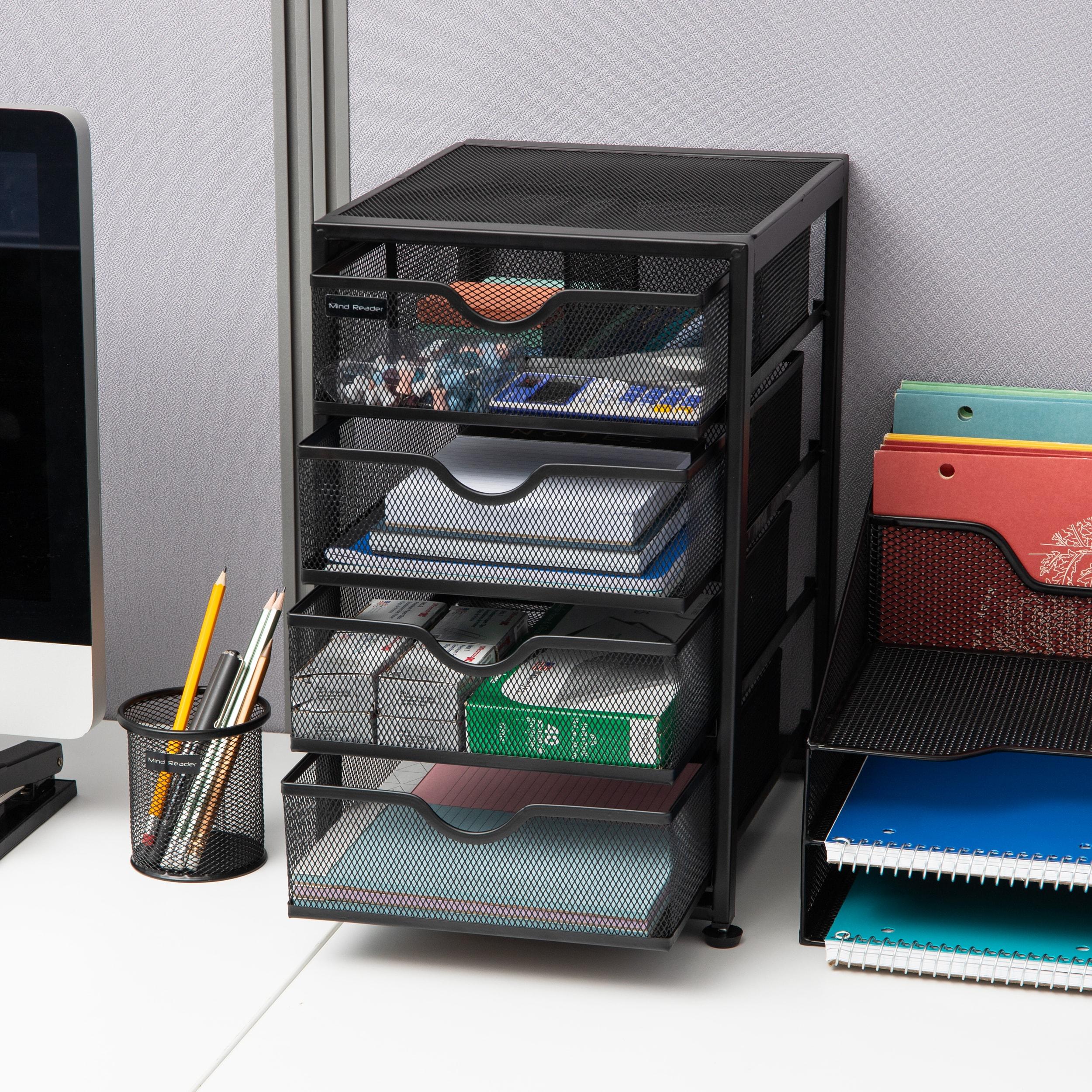 Mind Reader File Storage Drawers, Desktop Organizer, File Storage, 10.25"L x 12.375"W x 16"H