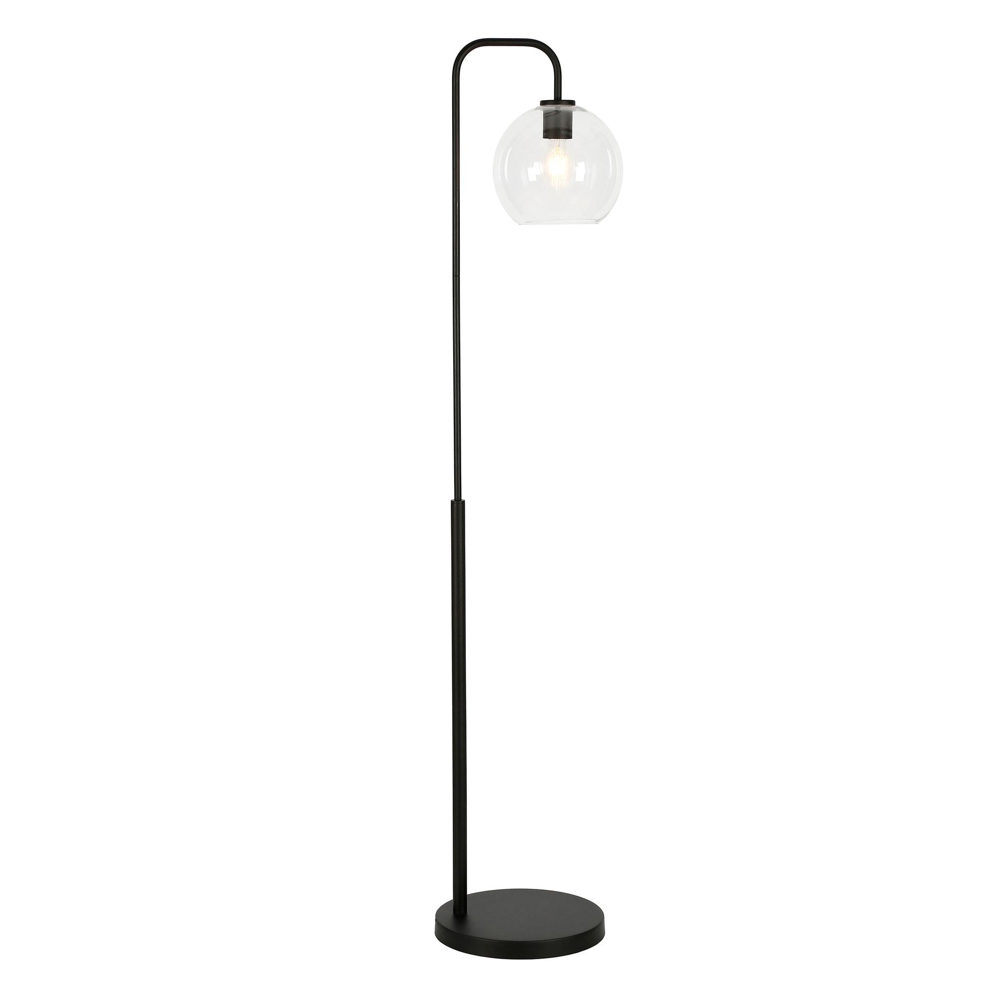 Henn&Hart 12" Blackened Bronze Metal/Glass Floor Lamp