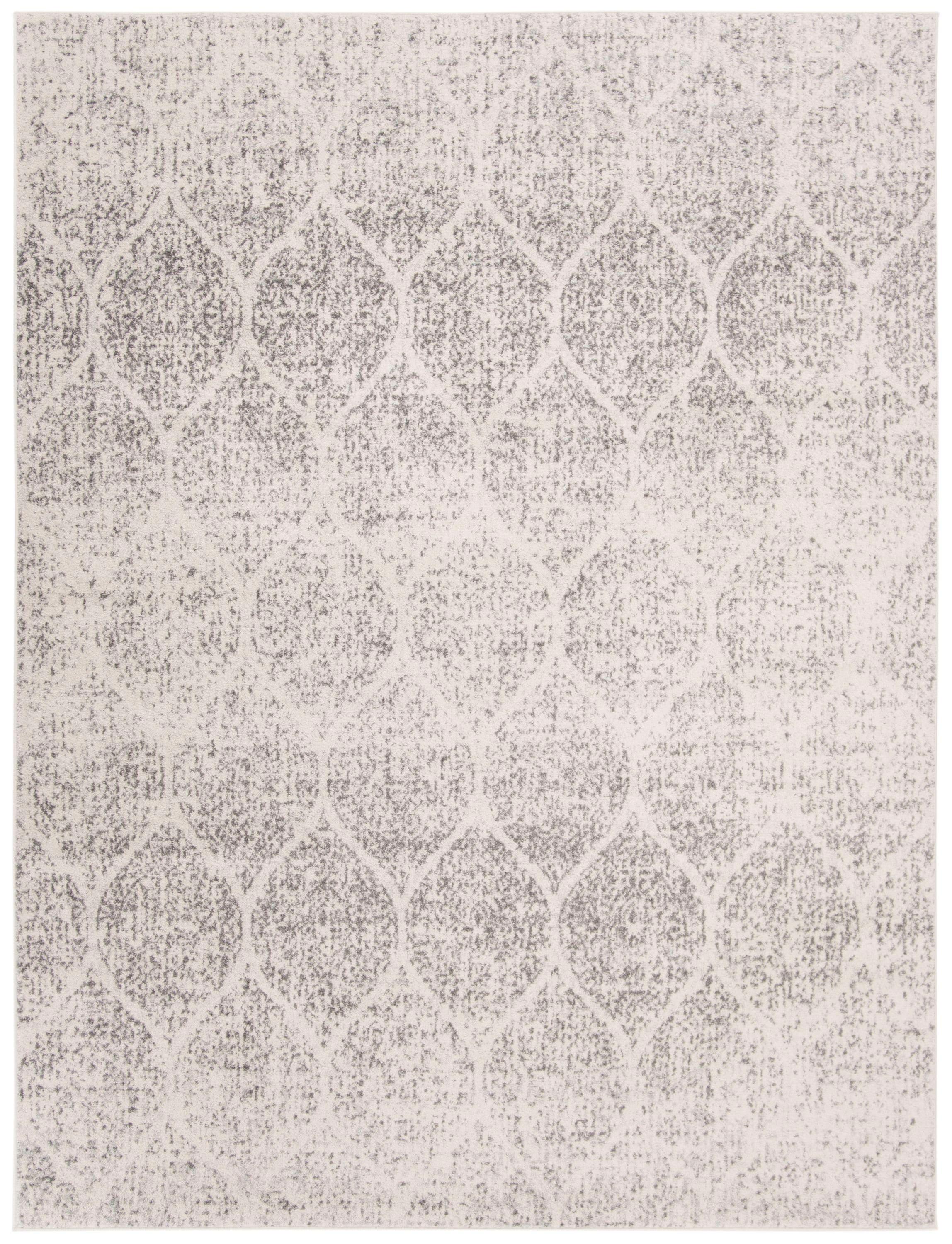 SAFAVIEH Madison Leighton Geometric Area Rug, Ivory/Silver, 9' x 12'