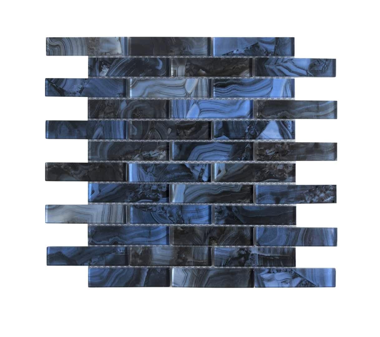 Impressions 1" x 4" Straight Edge Glass Mosaic Tile