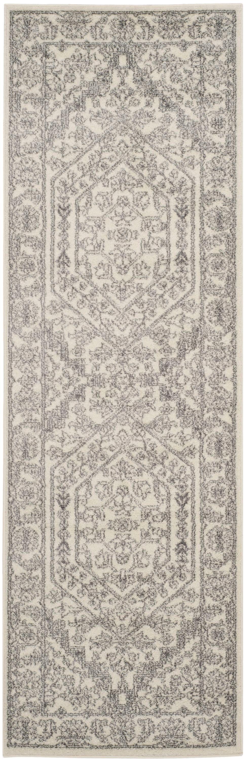 Adirondack ADR108 Power Loomed Runner Rug - Ivory/Silver - 2'6"x18' - Safavieh.