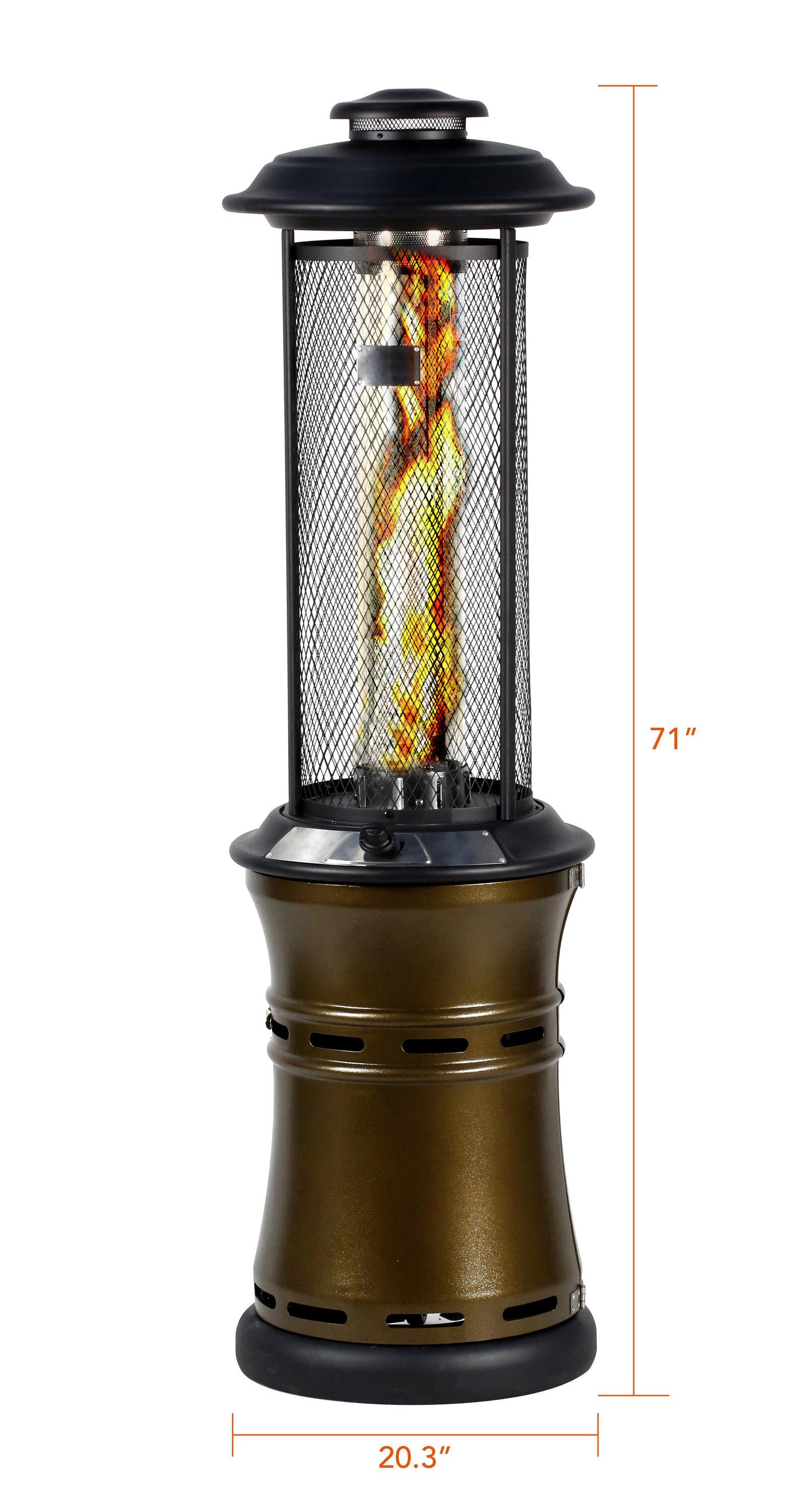 Heatmaxx 36000 BTU Gas Floor Standing Dancing Flame Outdoor Patio Portable Heater Bronze