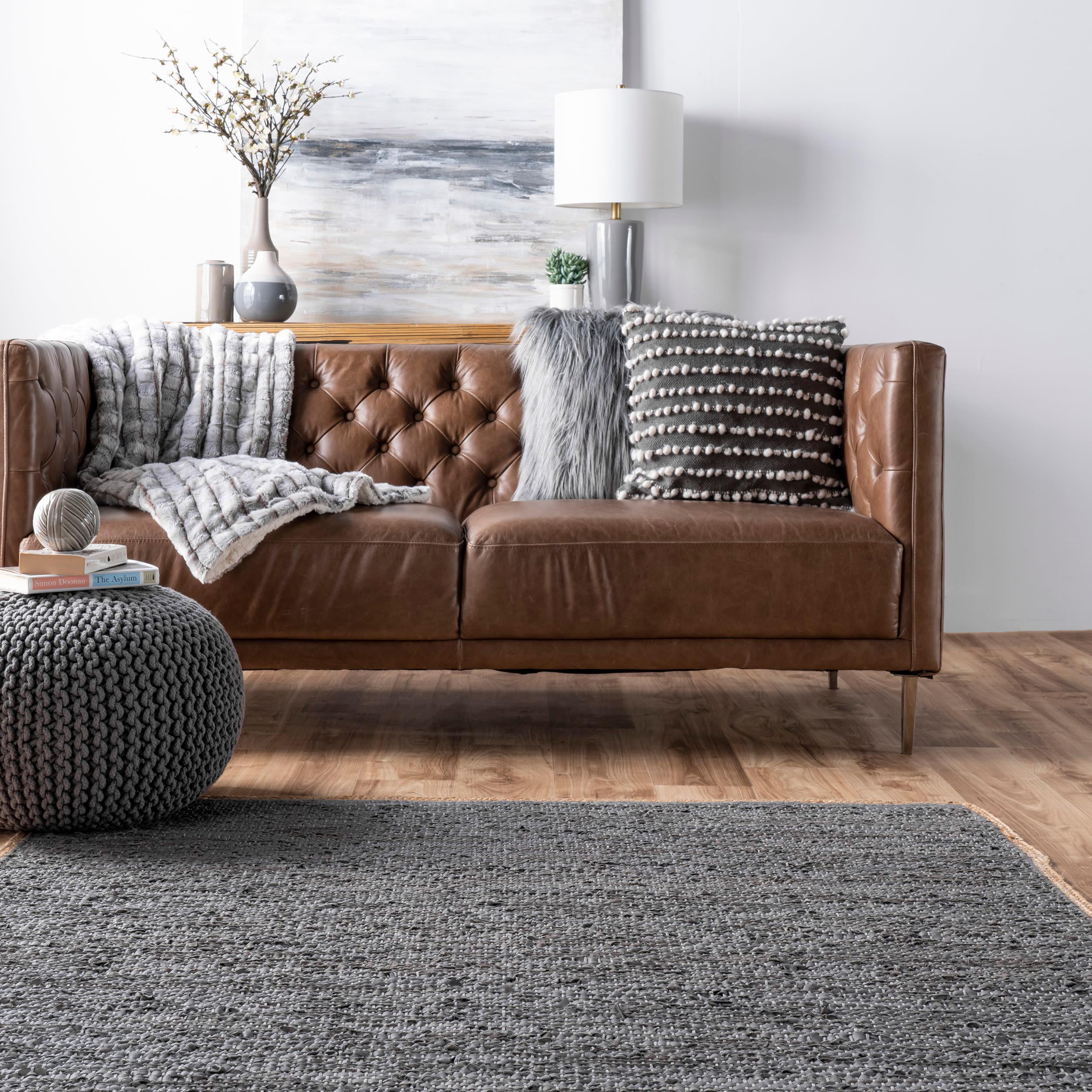 Nuloom Sabby Hand Woven Leather Flatweave Indoor Area Rug, 3' x 5'