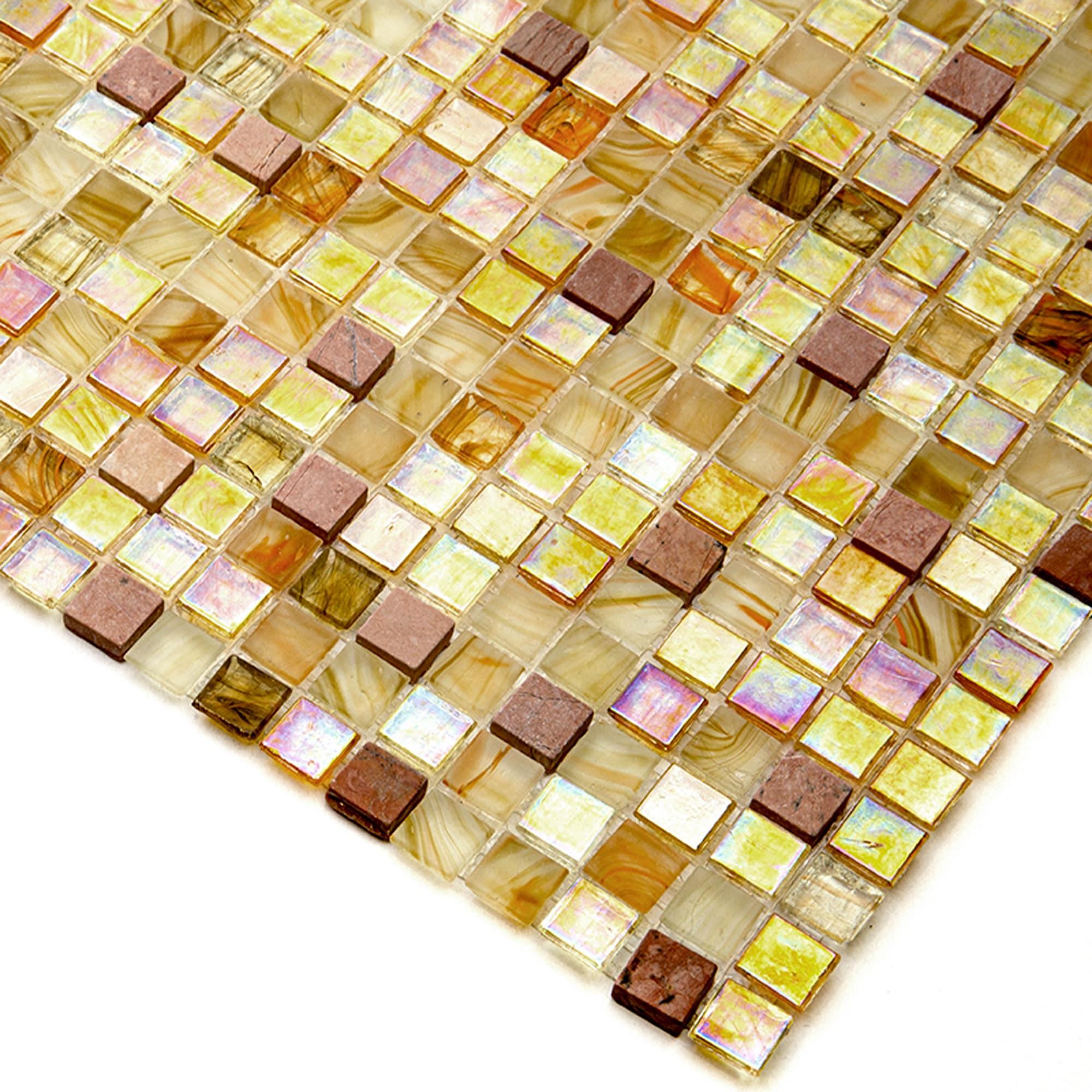 Mingles 0.6" x 0.6" Glass Mosaic Grid Wall & Floor Tile