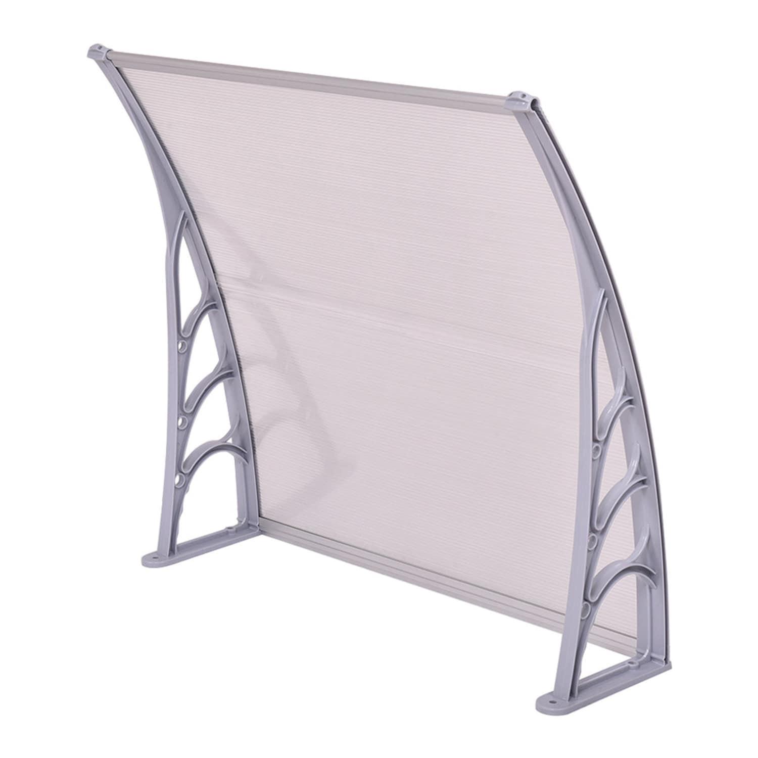 40" x 40" Door Window Awning Exterior, Polycarbonate Cover Entry Door Outdoor Patio Awning Canopy, Front Door Overhang Awning for Sun Shutter, UV, Rain and Snow Protection, Hollow Sheet (Clear Board)