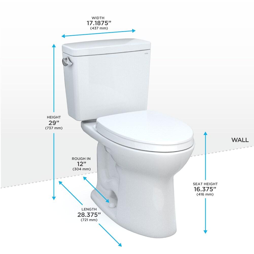 Drake® 1.6 GPF Elongated Two-Piece Toilet with Tornado Flush (Seat Included)