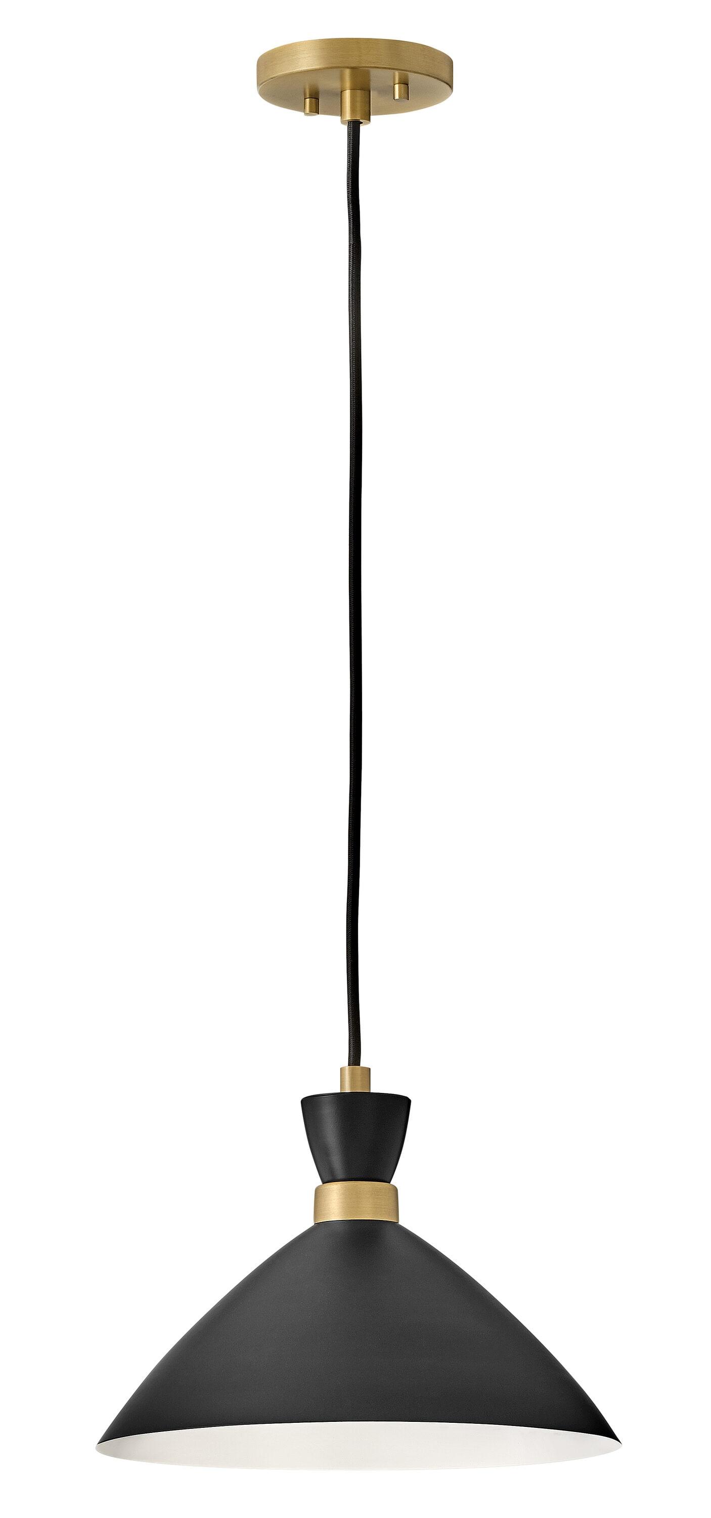 Lark Simon 1 - Light Pendant in  Black/Heritage Brass