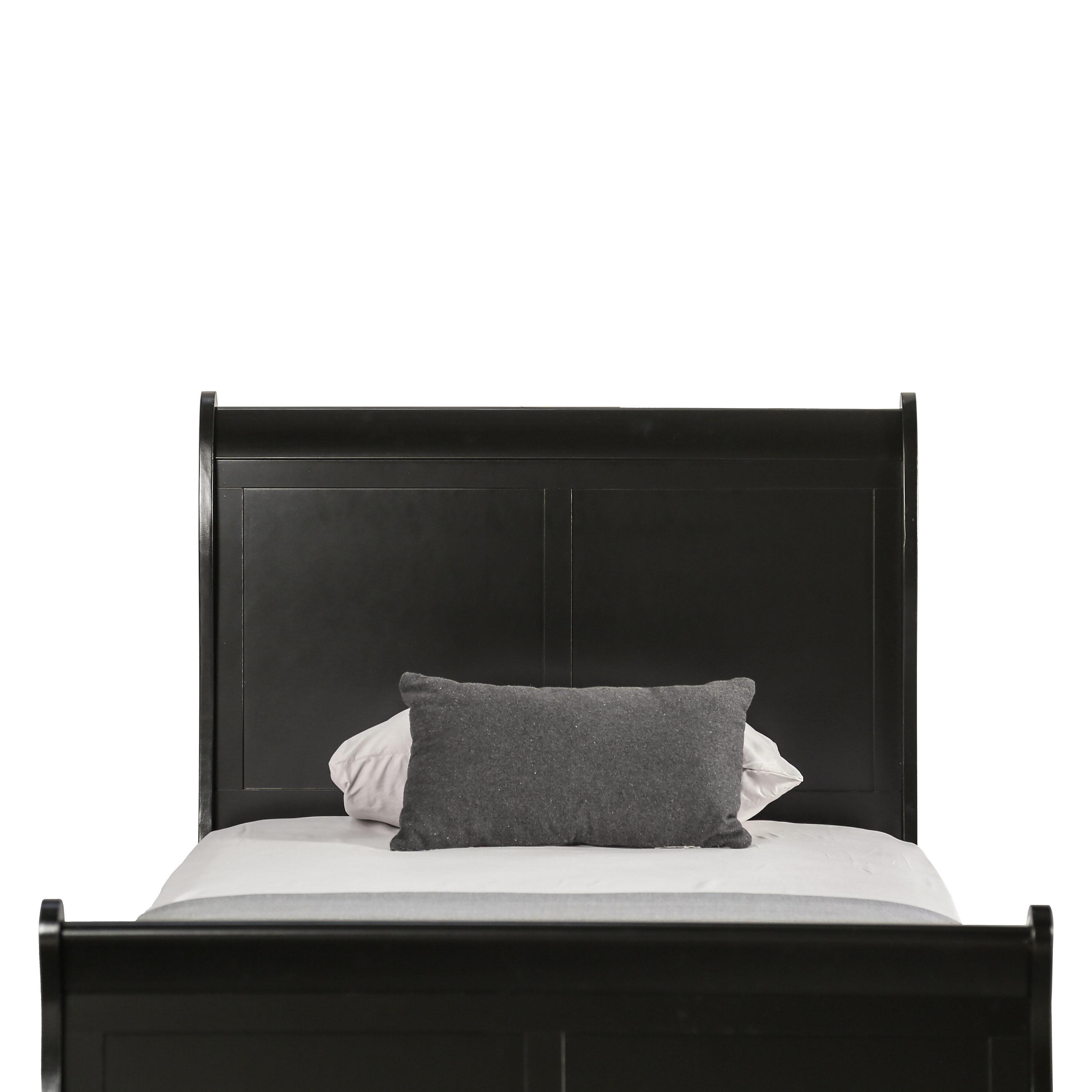 Furniture of America Toni Transitional Solid Wood Panel Twin Bed in Black
