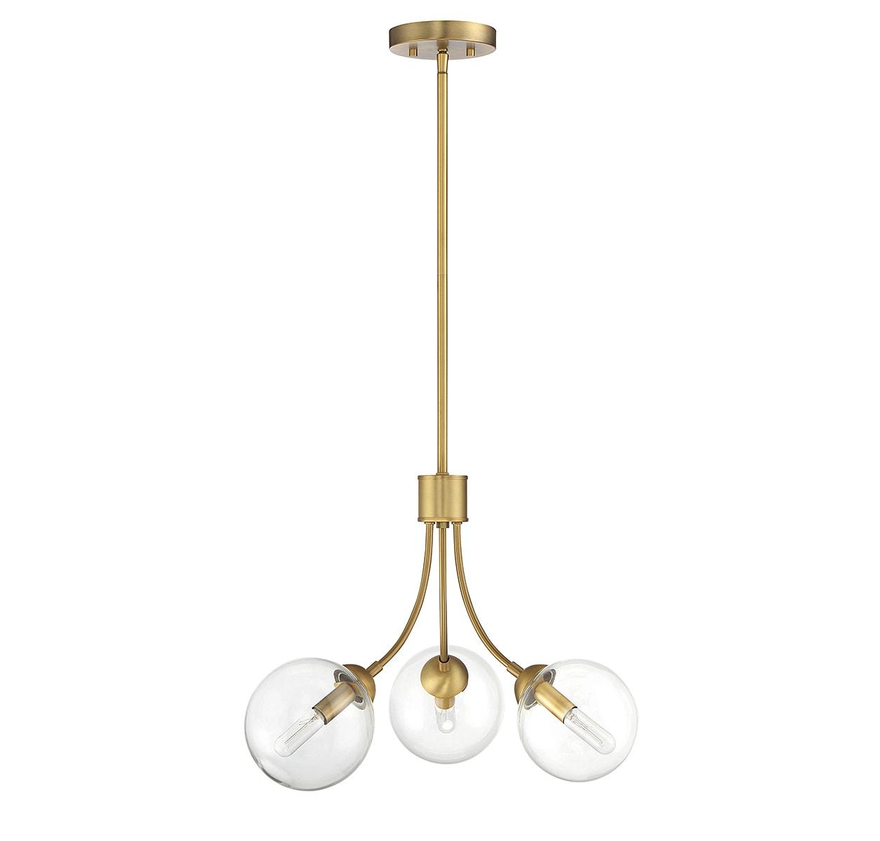 Moonrise 3 Light Metal Dimmable Globe Chandelier