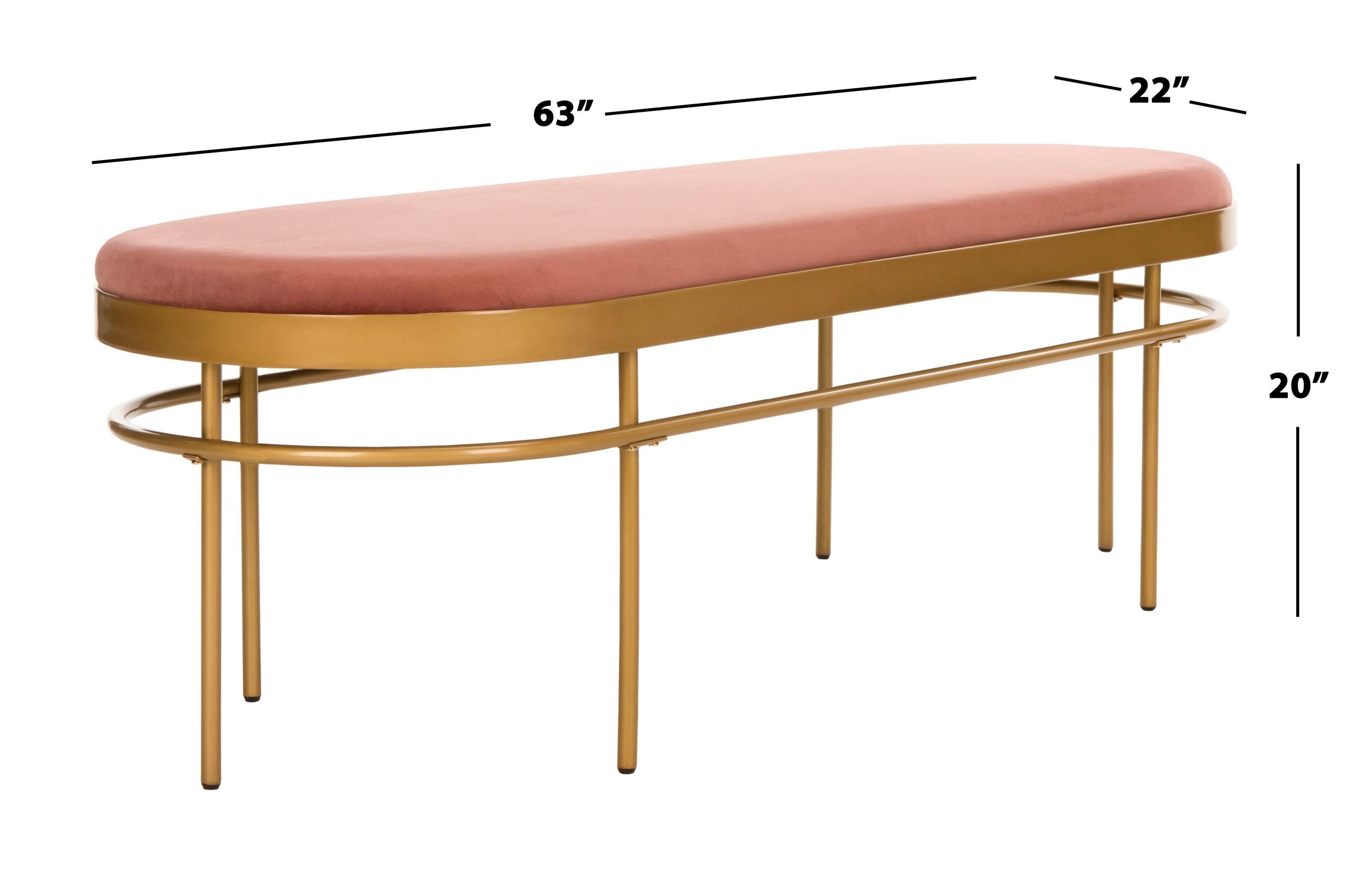 Sylva Oval Bench - BCH6202 - Dusty Rose/Gold - Safavieh