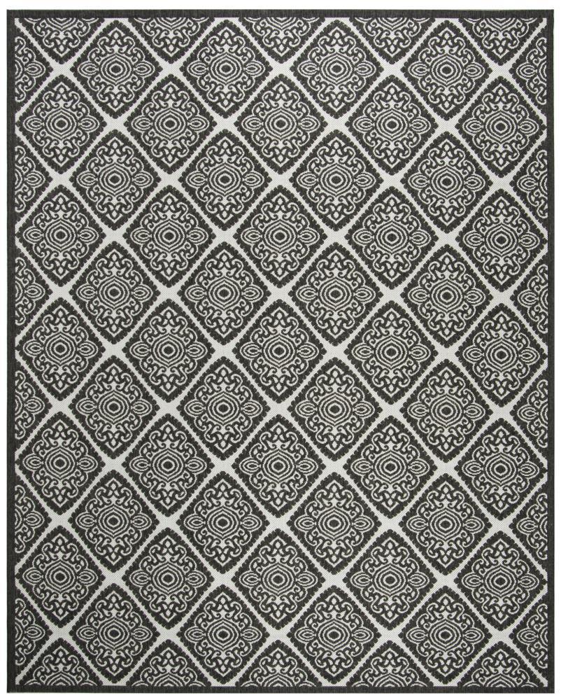 Safavieh Linden Damask 8 x 10 (ft) Loomed Polypropylene Light Gray/Charcoal Rectangular Indoor Trellis Coastal Area rug