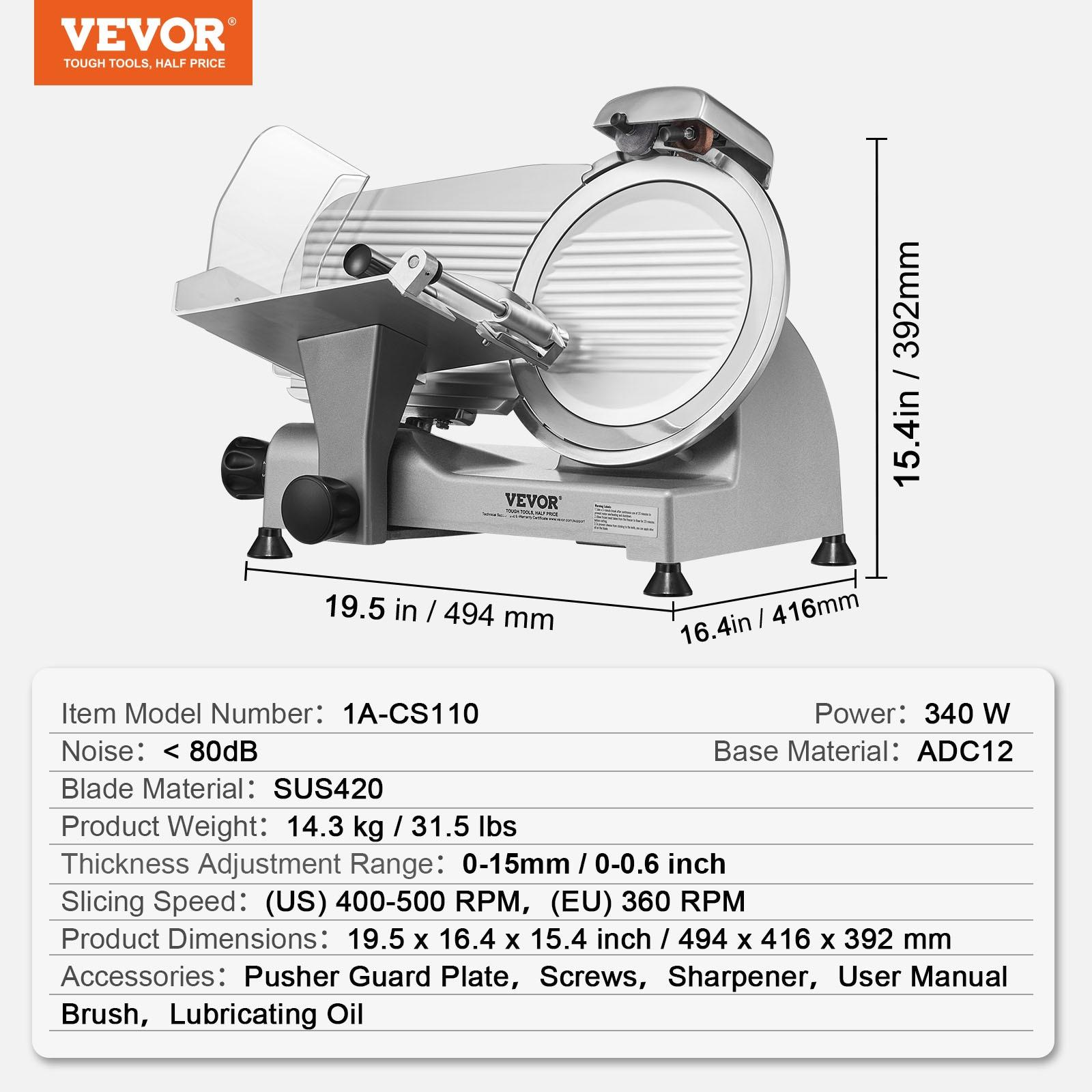 VEVOR VEVOR Stainless Steel Electric Meat Slicer