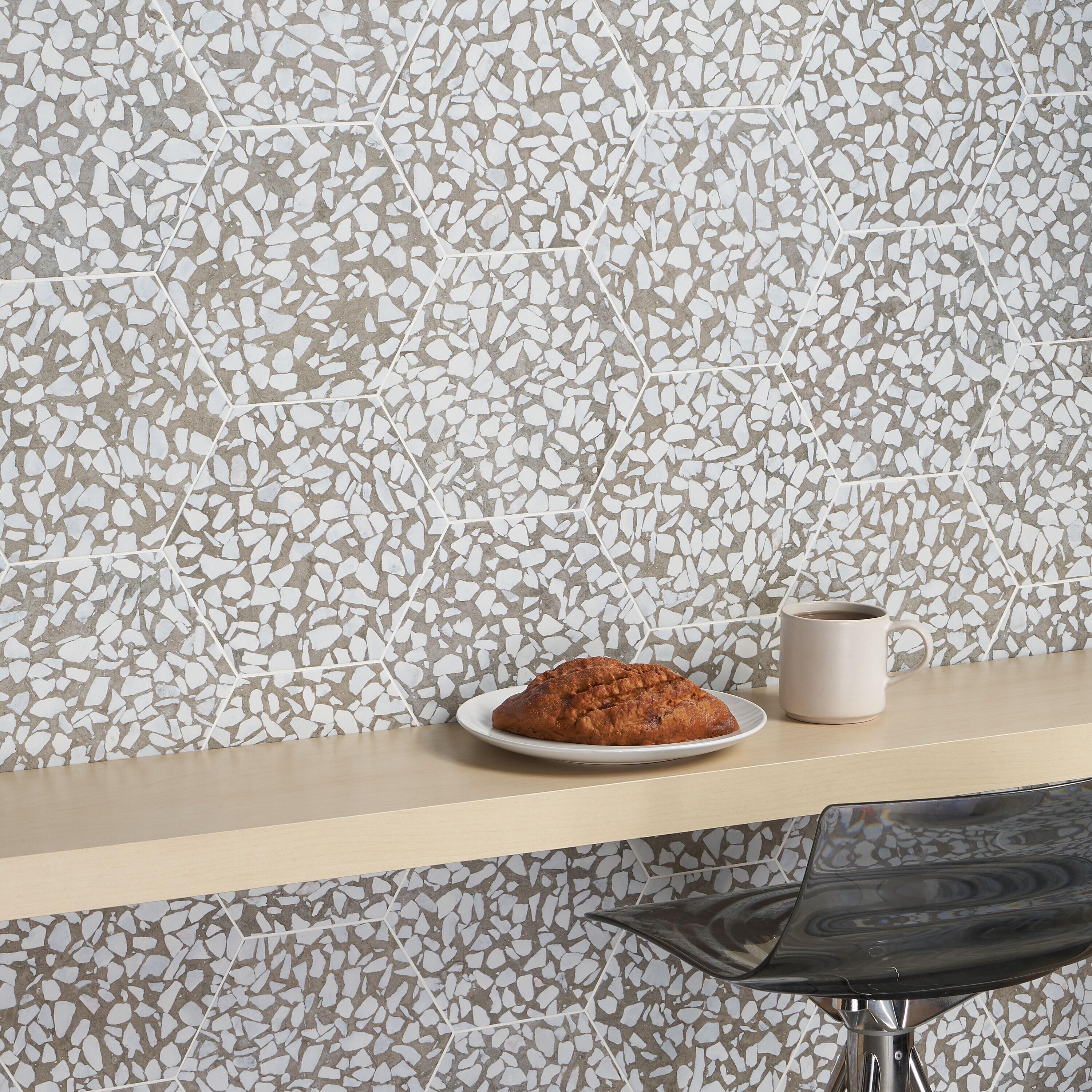 Jurassic Hex 9" Terrazzo Look Porcelain Floor & Wall Tile (8.07 Sq. Ft. / Case)