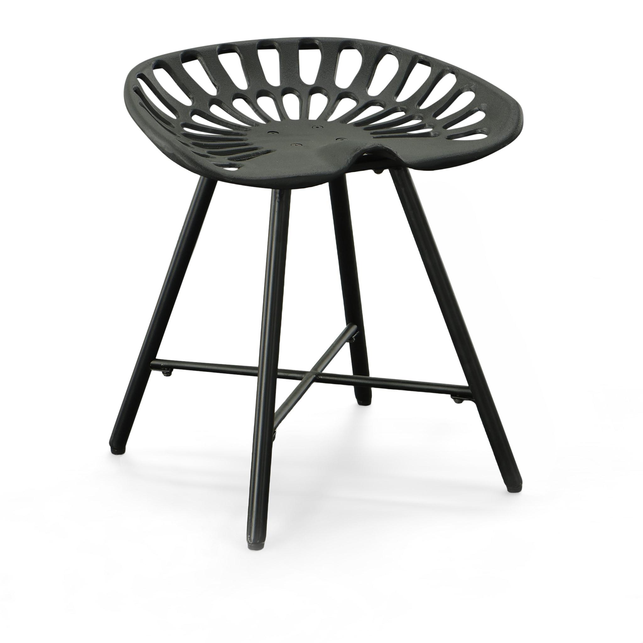 Carolina Living Kadin Tractor Seat Fireside Bench Black: Cast Iron, Farmhouse Style, Powder-Coated Finish