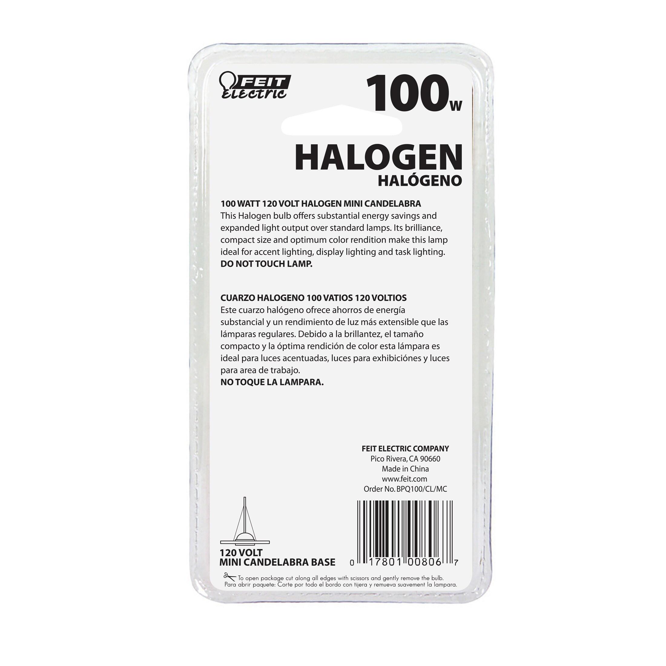 Feit Electric 100 W T4 Decorative Halogen Bulb 1600 lm Warm White 1 pk