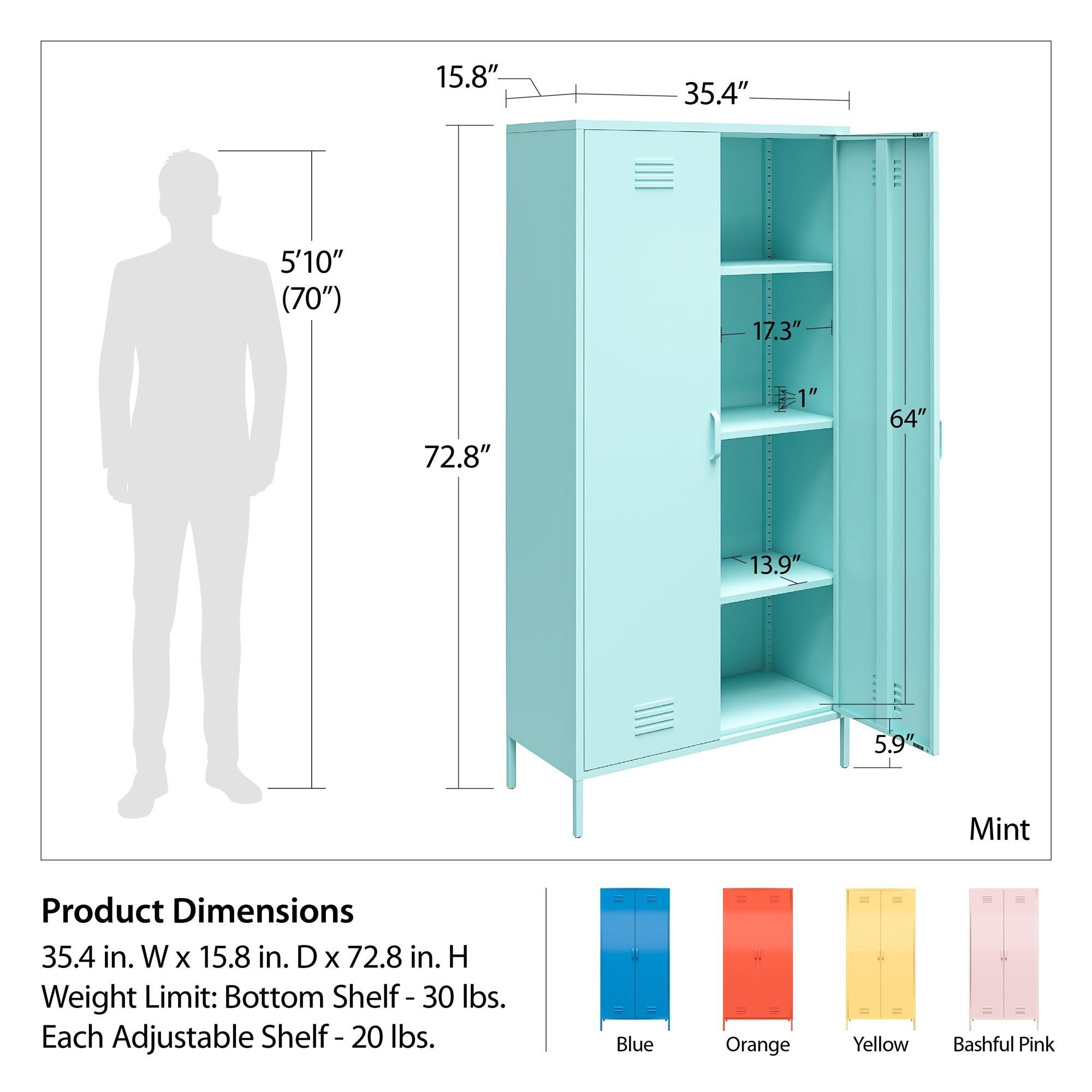 Cache 2 Door Tall Metal Locker Style Storage Cabinet