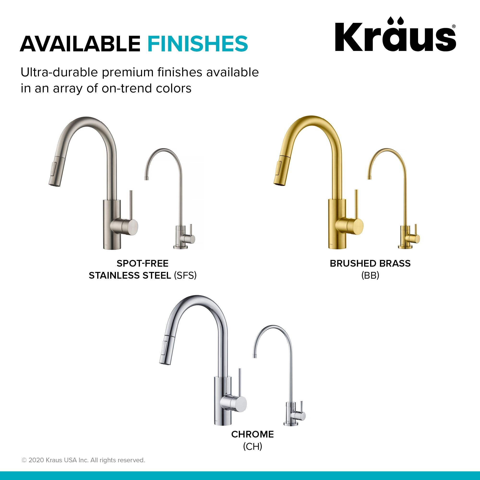 KRAUS Oletto Pull-Down Kitchen Faucet and Purita Water Filter Faucet Combo