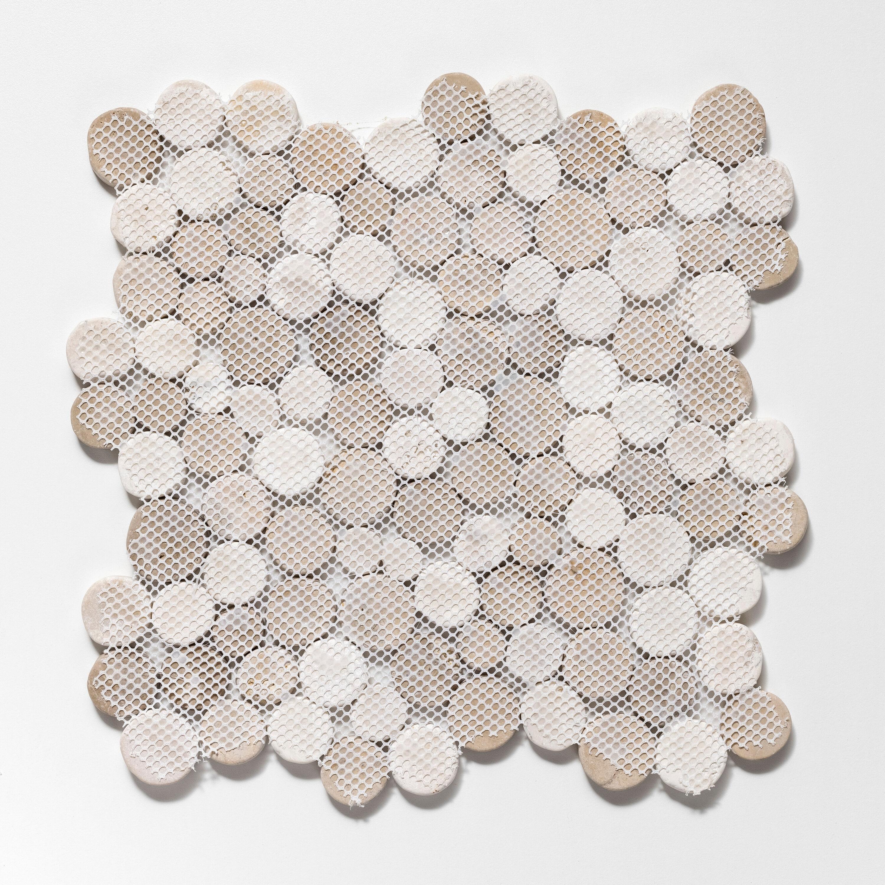 Cruz Bay Studio 11.5" x 11.5" Random Sized Natural Stone Penny Round Mosaic Wall & Floor Tile