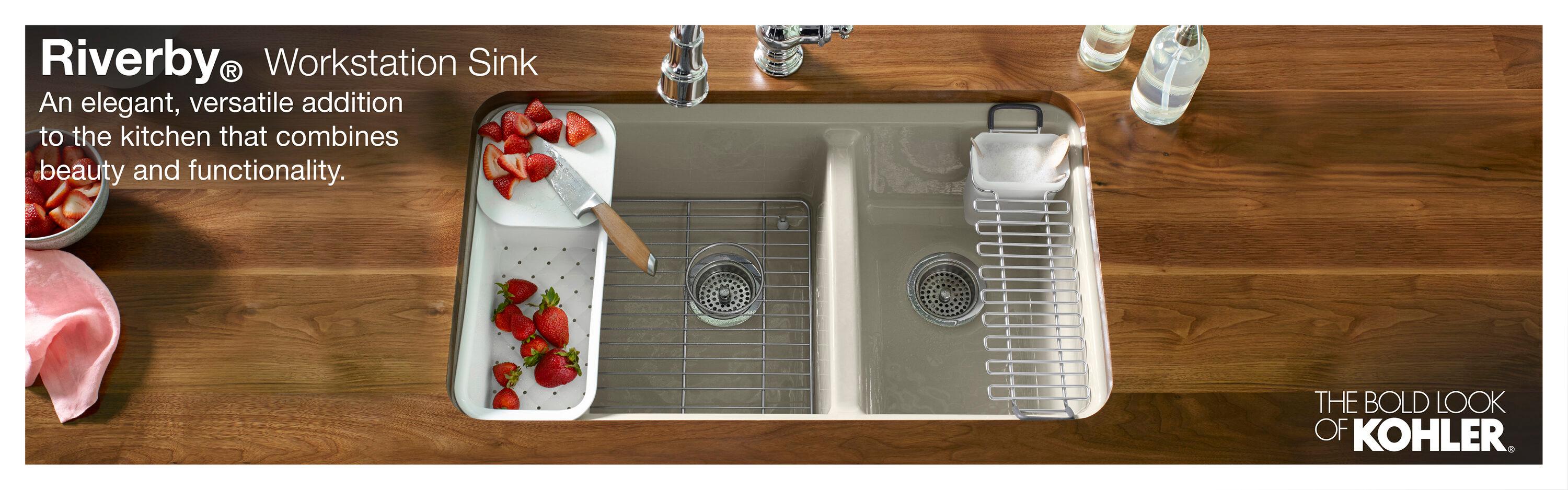 Riverby 33" x 22" x 9-5/8" Under-Mount Single-Bowl Kitchen Sink with Accessories