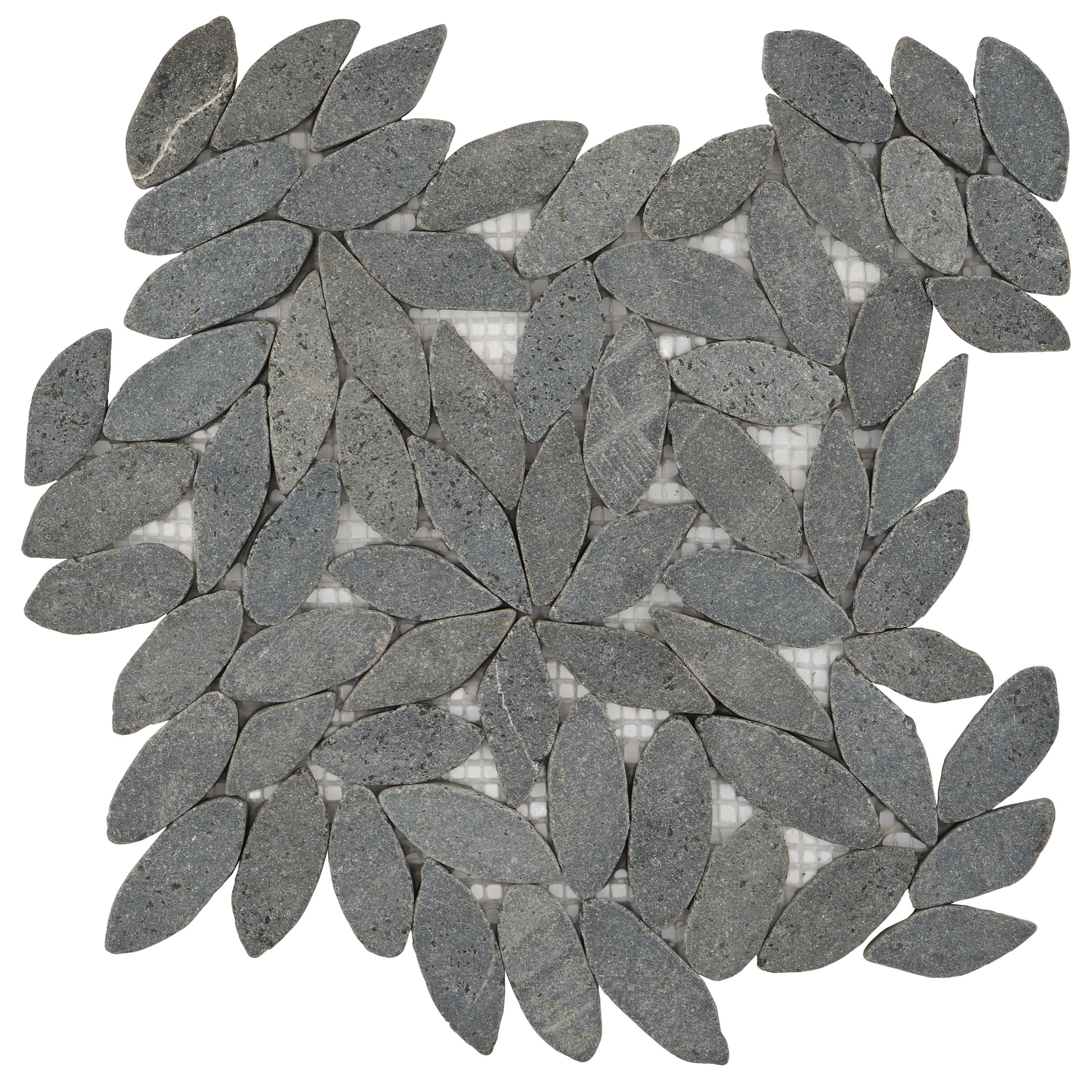 Picturesque Flower 11.81 in. x 11.81 in. Natural Stone Floor and Wall Mosaic Tile (0.97 Sq. Ft. / Each)