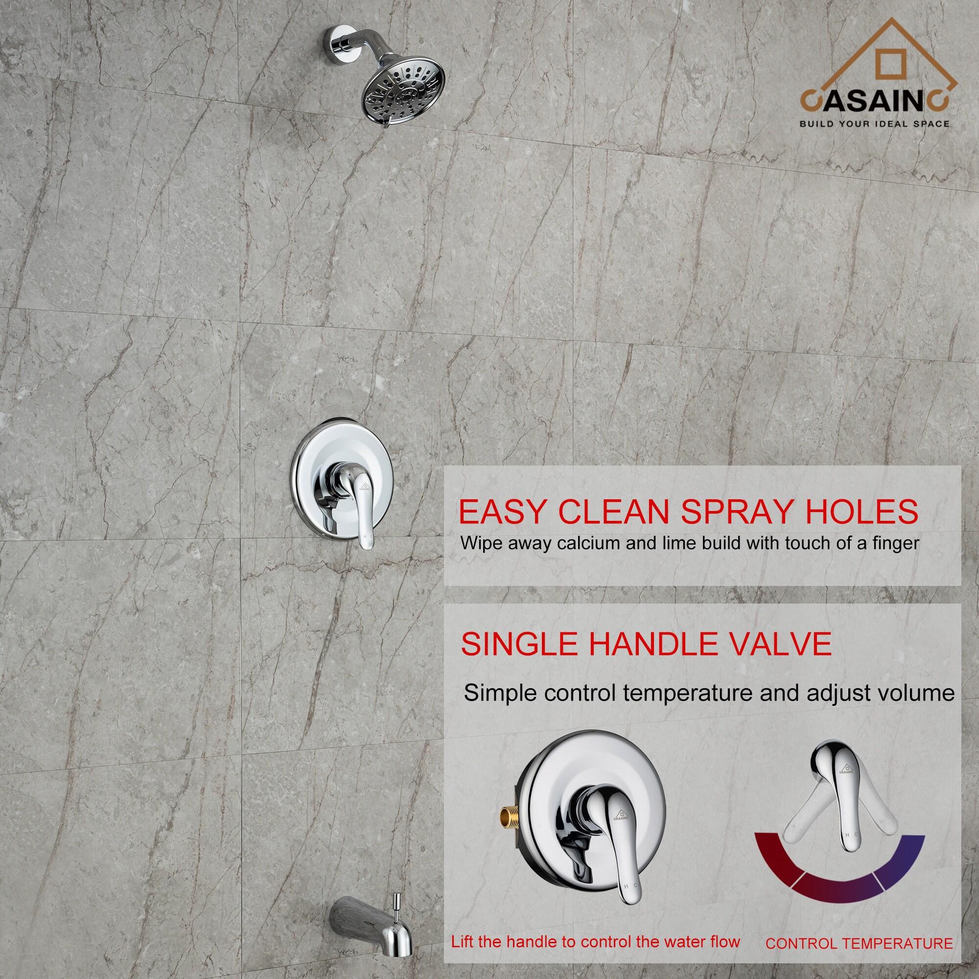 CASAINC HM-B202-SQ-CP All-In-One Kit with Rough in-Valve