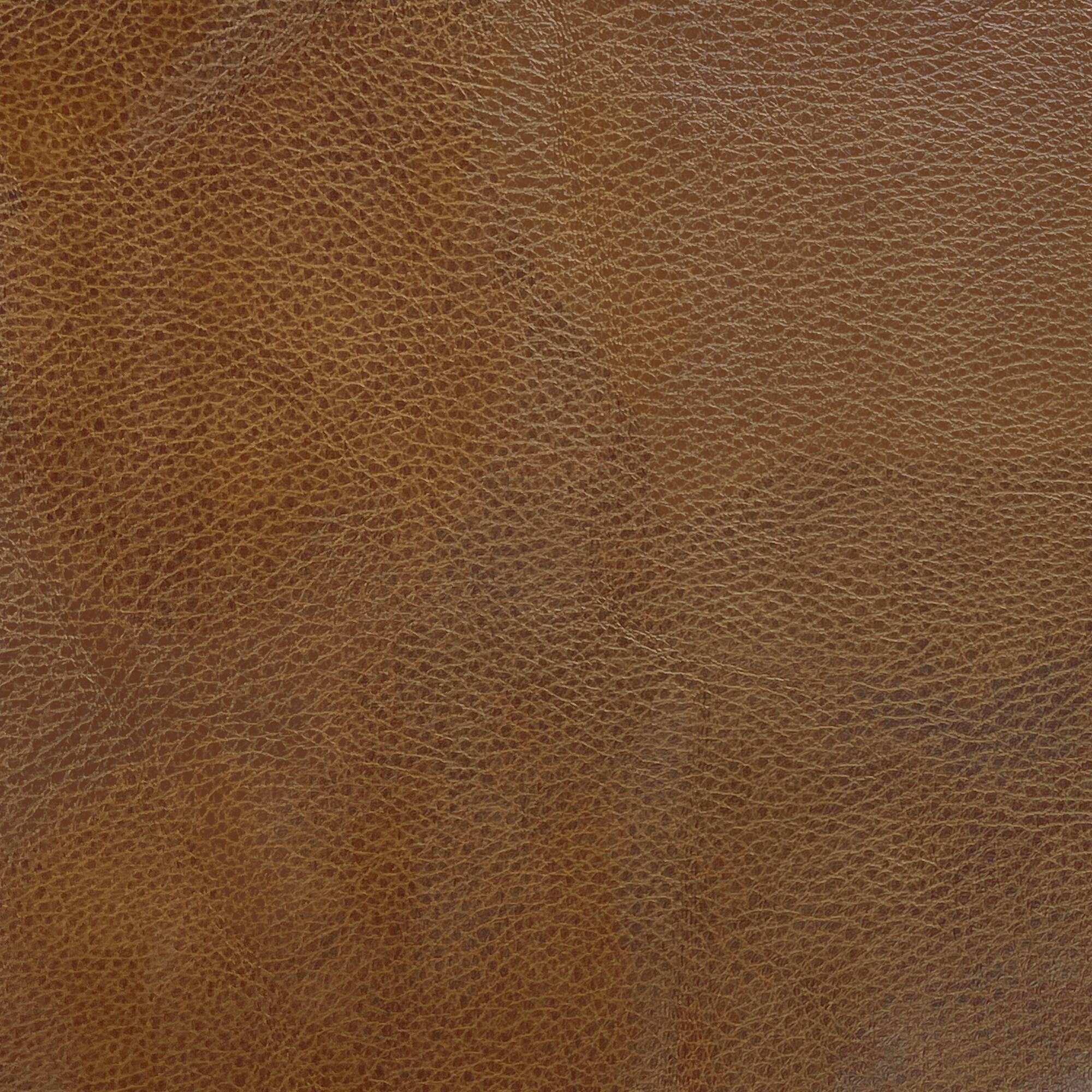 Button Tufted Storage Bench with Cone Wood Legs Faux Leather Brown - HomePop: Hinged Lid, Easy Access