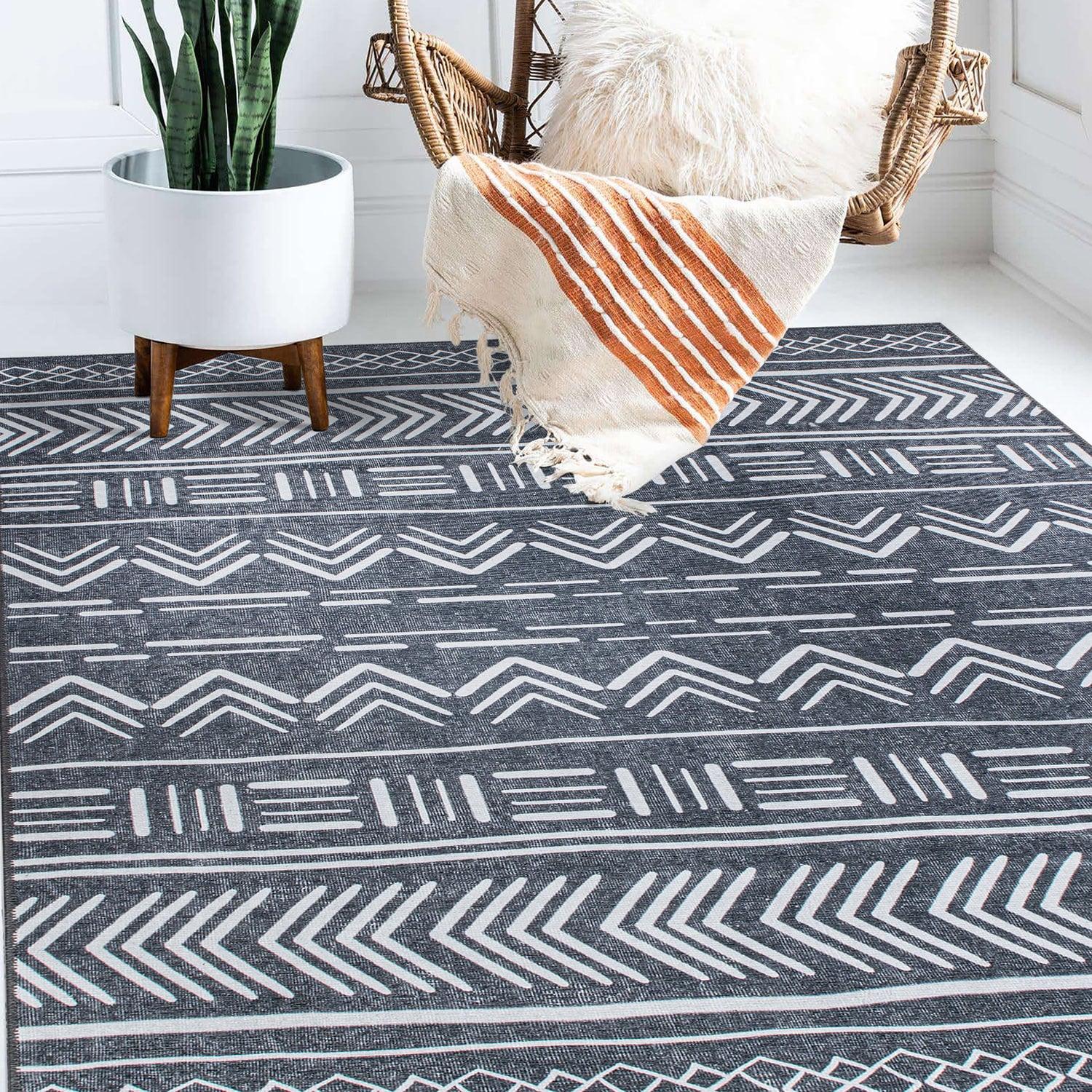 World Rug Gallery Contemporary Geometric Bohemian Machine Washable Area Rug