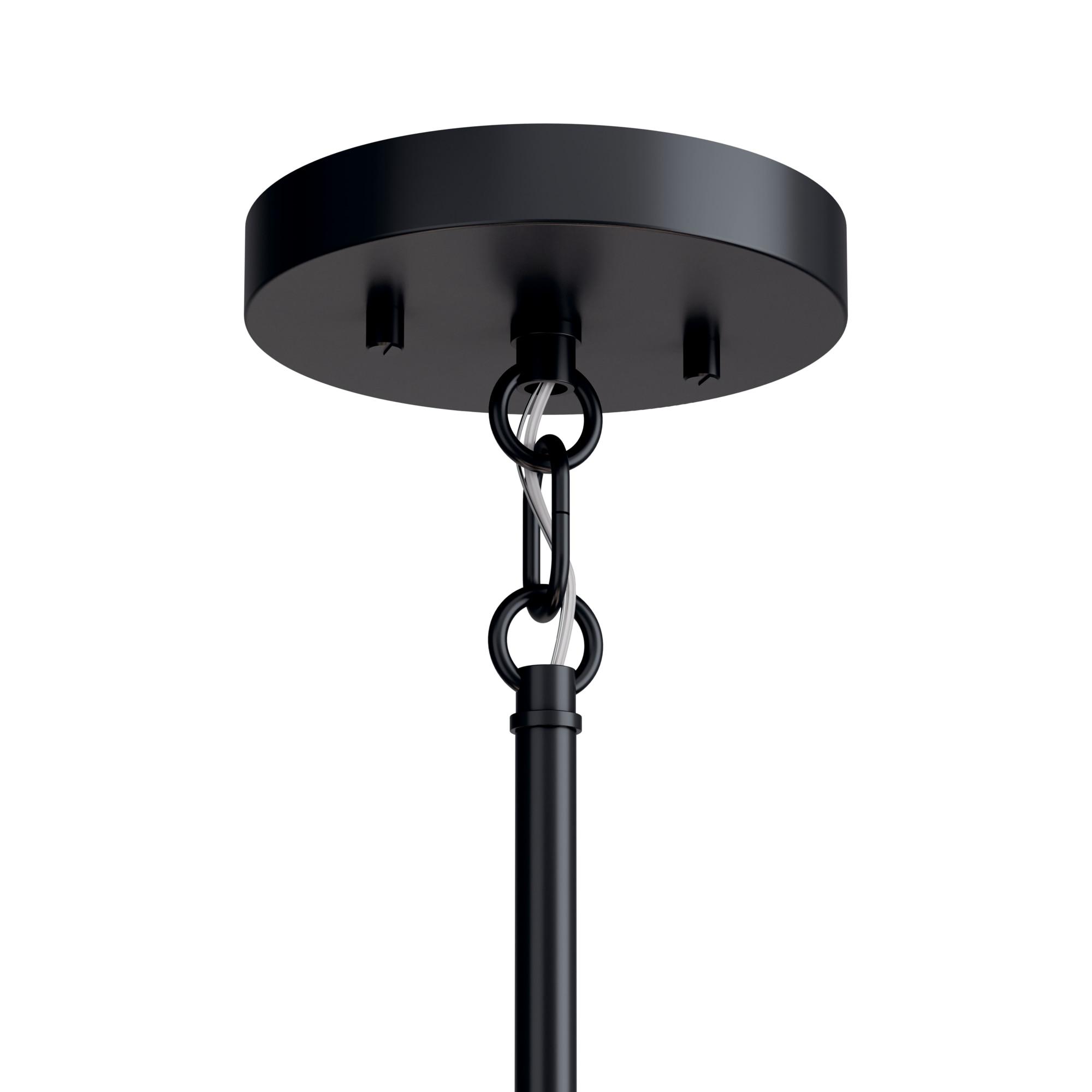 Black 6-Light Modern Candle Chandelier