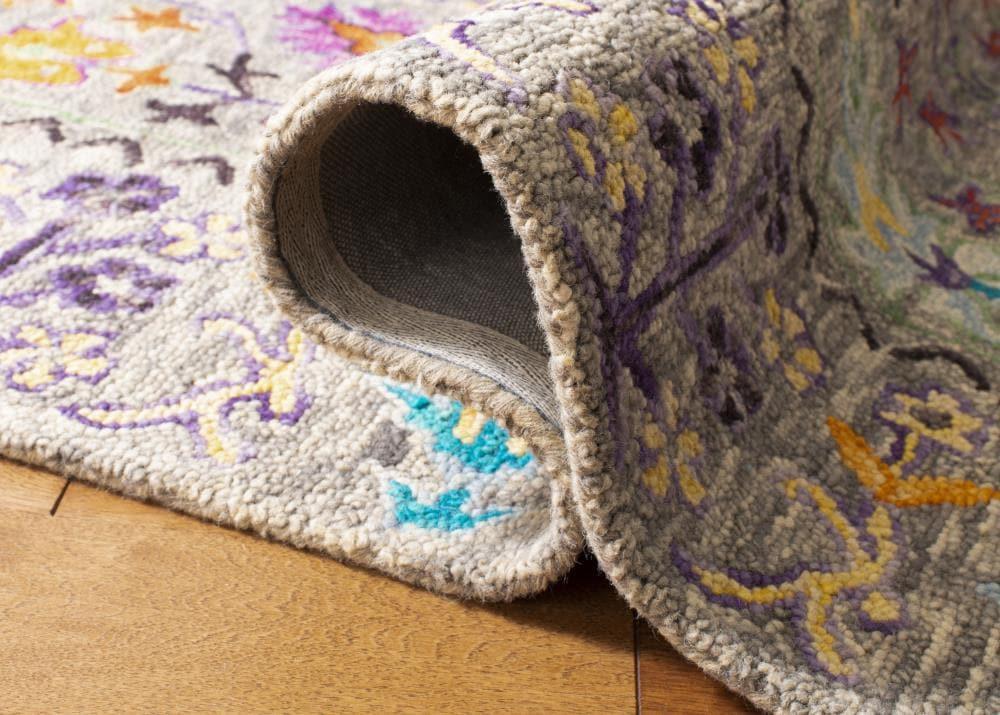 Blossom BLM453 Hand Tufted Indoor Area Rug - Grey/Multi - 8' Round - Safavieh