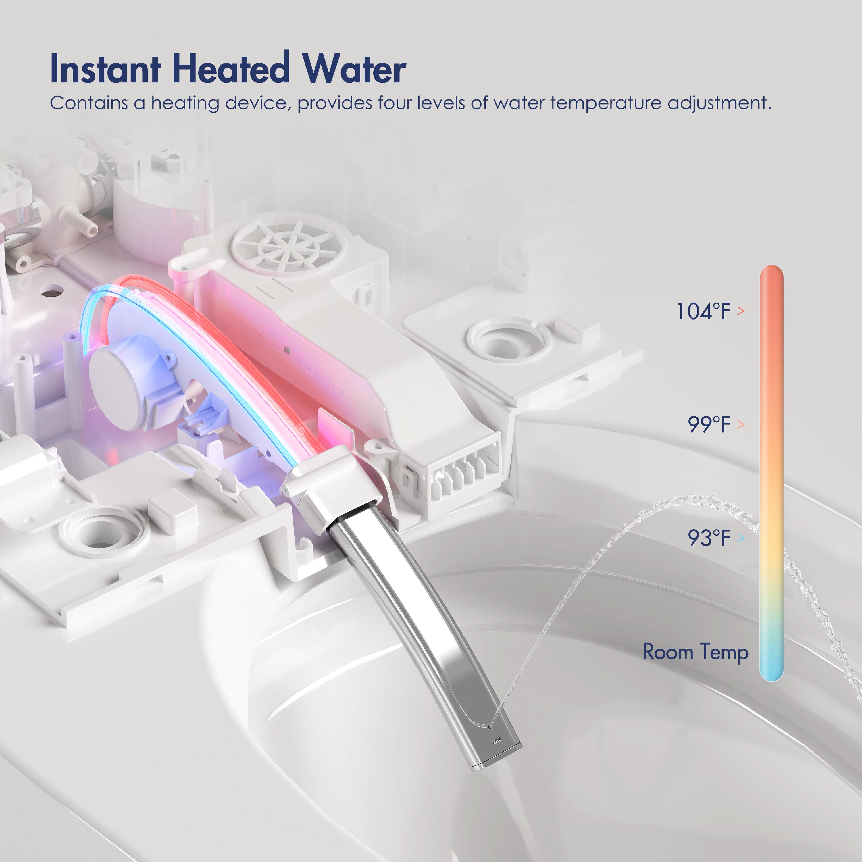 Eridanus White Vitreous China Smart Bidet Toilet with Heated Seat and Remote Control