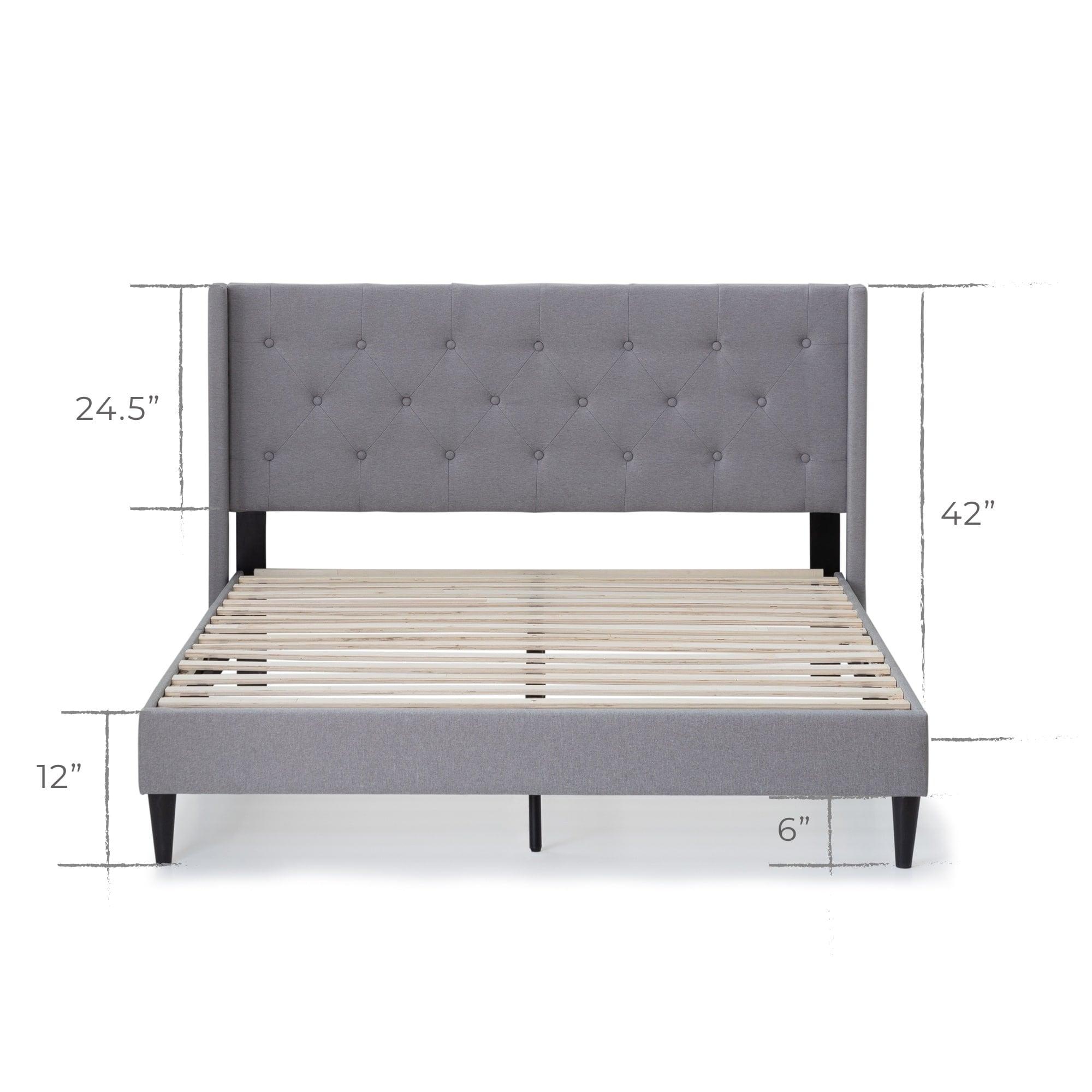 Isabella Upholstered Wingback Diamond Tufted Platform Bed - Brookside Home