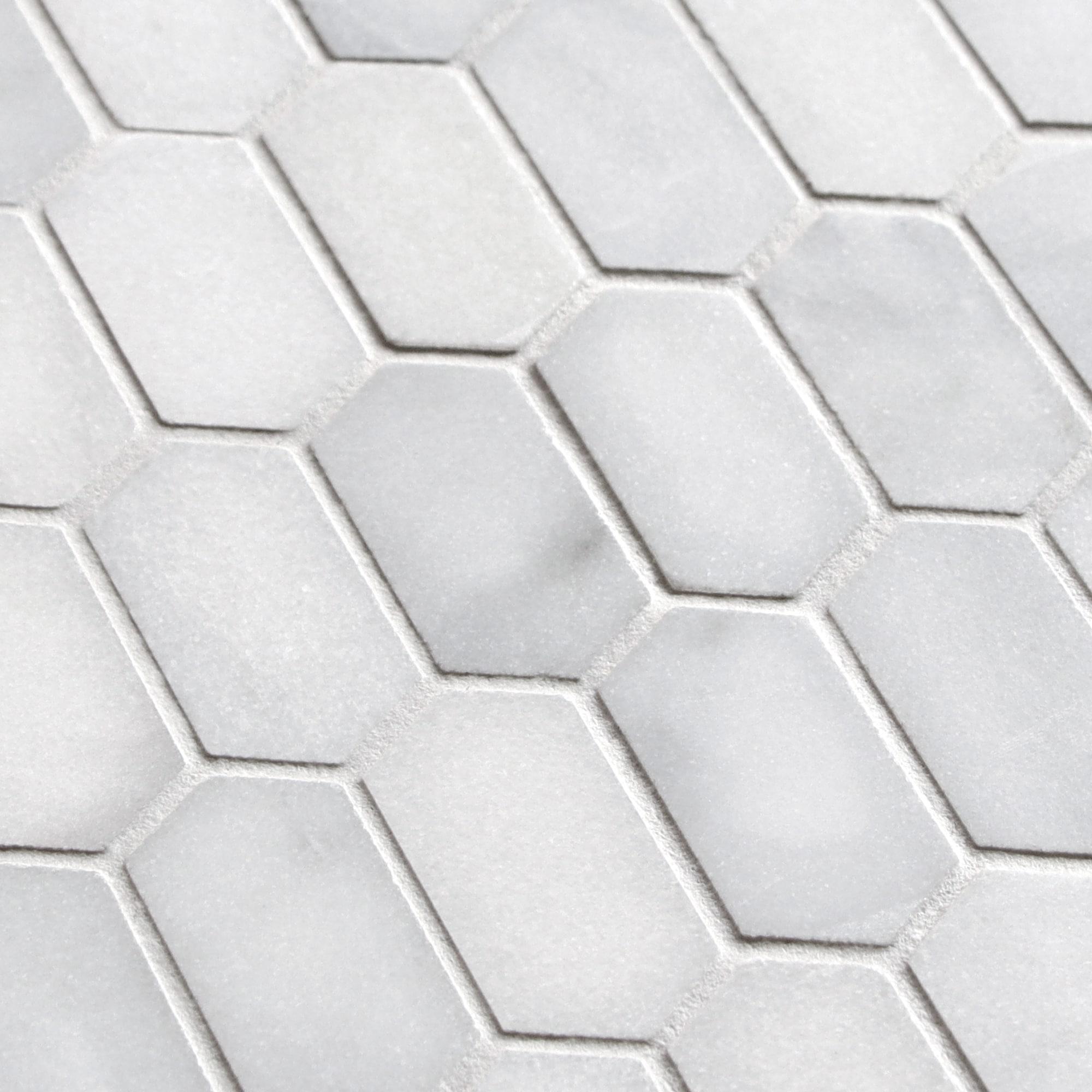 12" x 10" Natural Marble Hexagonal Mosaic Wall & Floor Tile