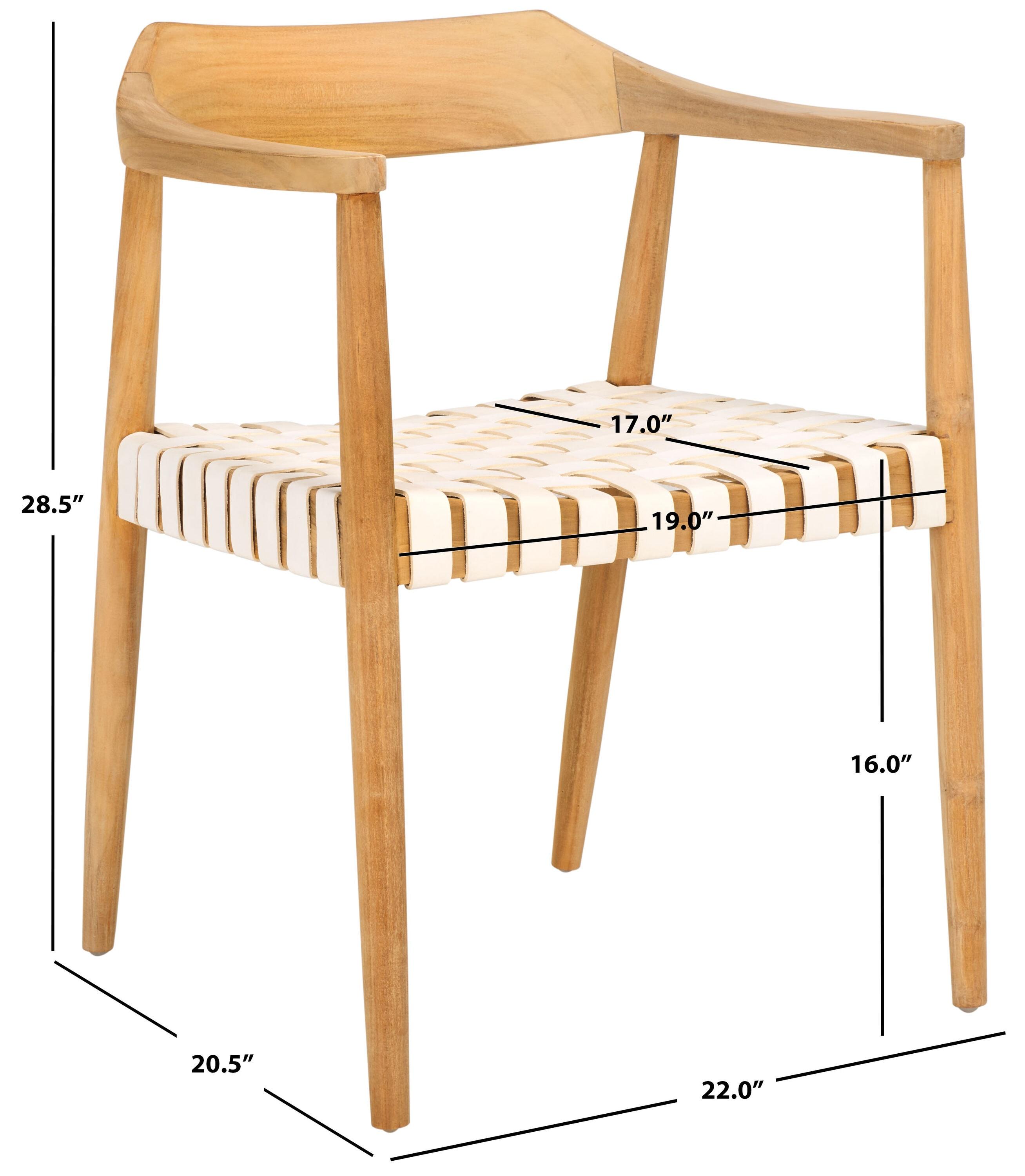 Amycus Accent Chair - ACH1202 - White/Natural Teak - Safavieh