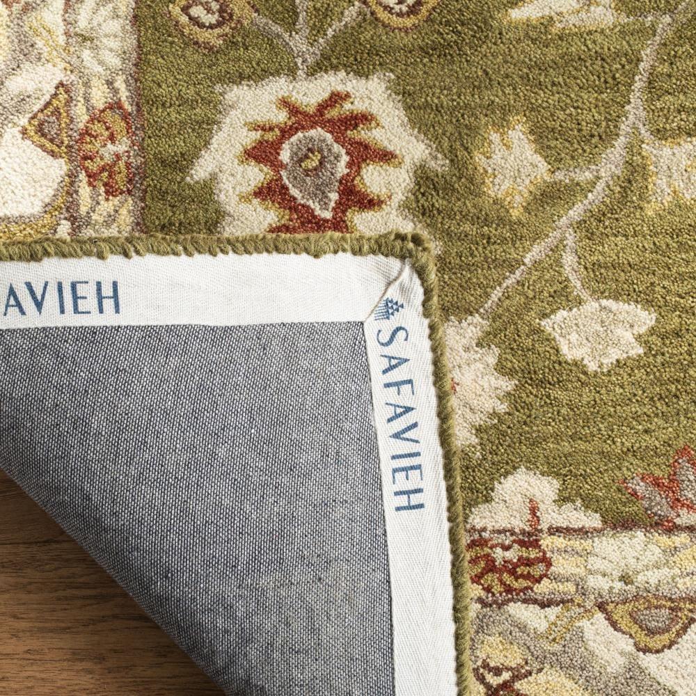 Anatolia AN562 Hand Tufted Indoor Area Rug - Moss/Ivory - 6' Round - Safavieh