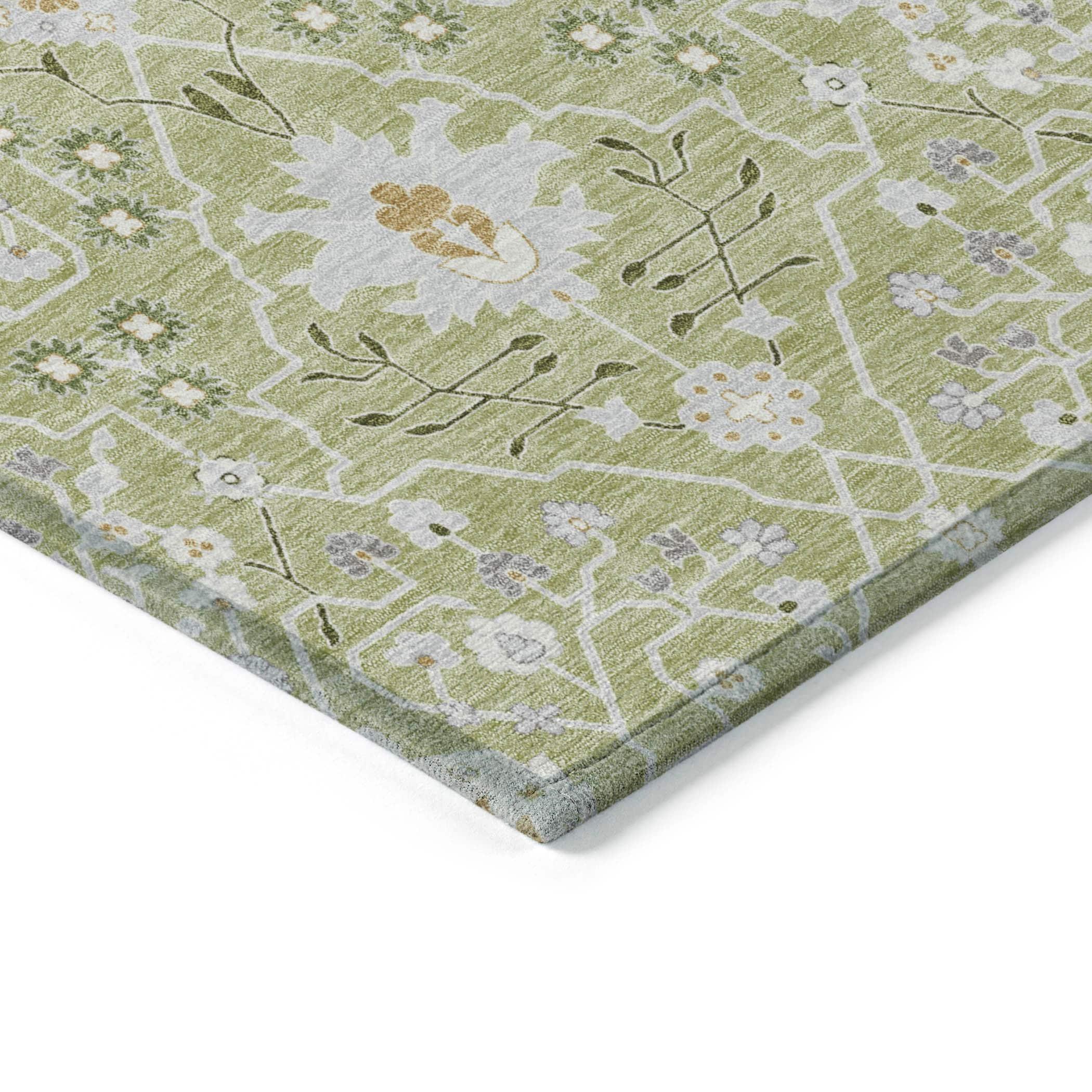 Machine Washable Indoor/Outdoor Chayden ACN1009 Aloe 2'3" x 7'6" Runner Rug
