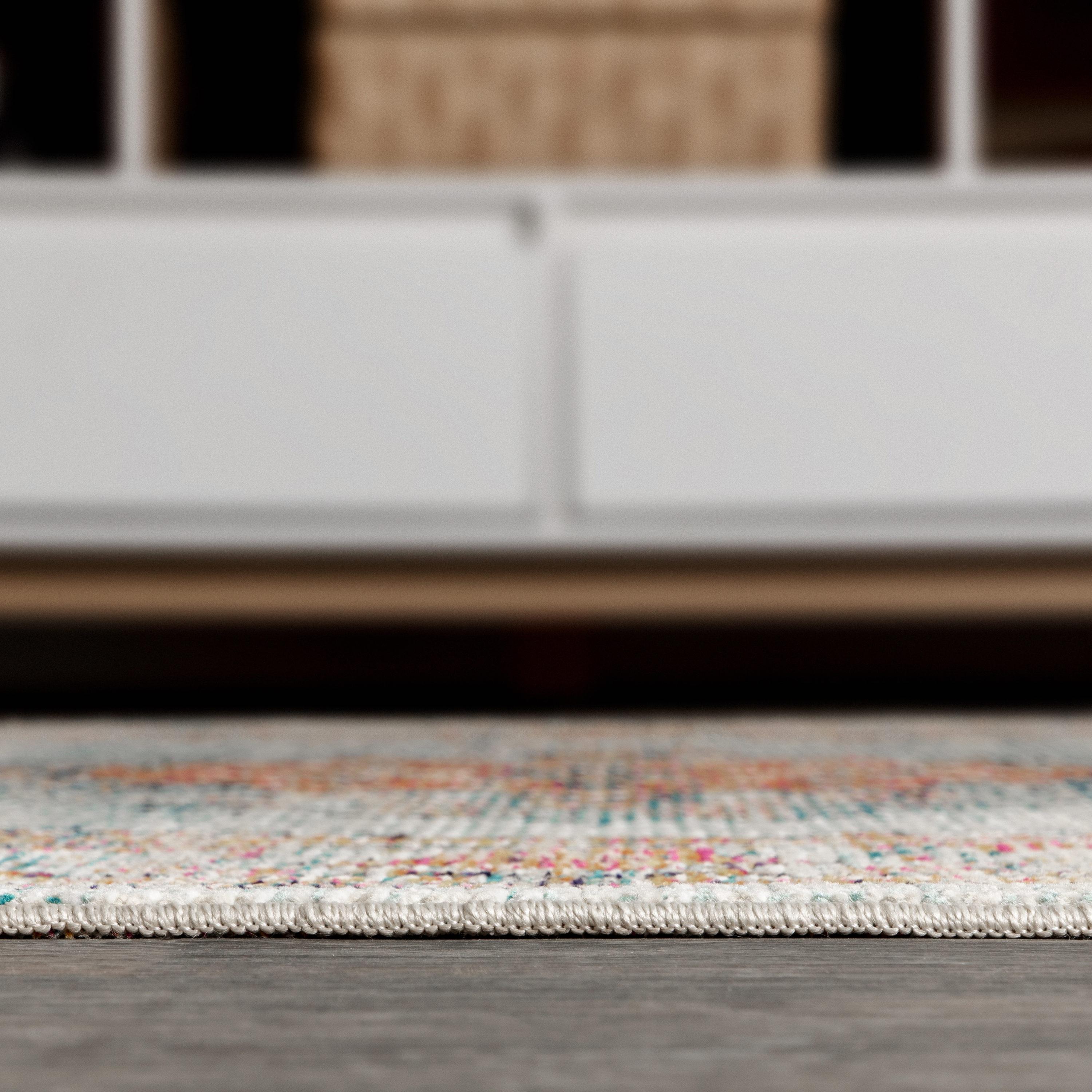 4'x6' Cadiz Vintage Medallion Area Rug, Coral/Turquoise - JONATHAN Y