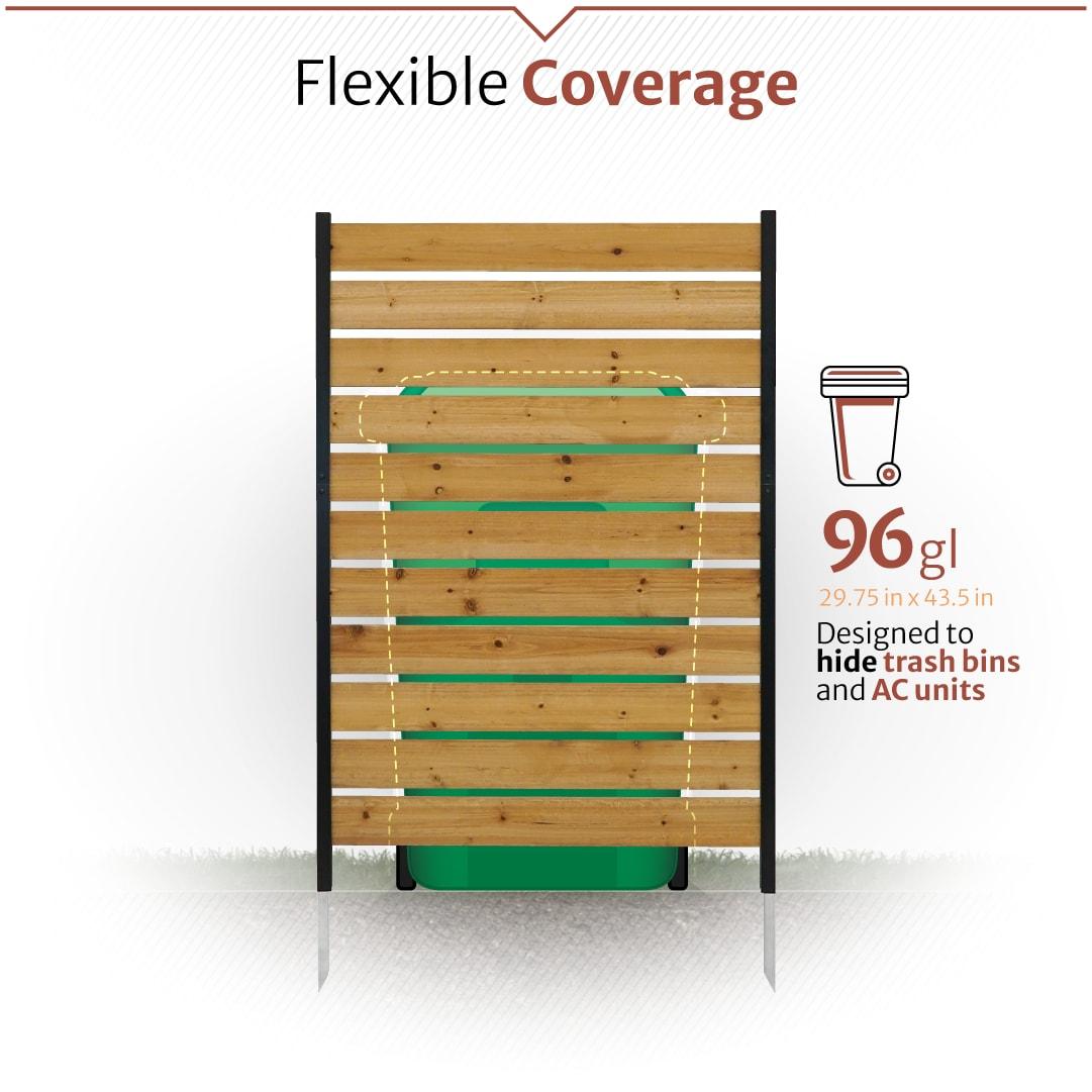 60.5in H x 38.625in W (1 Panel) No Dig Enclo Concord Cedar Wood Privacy Screen, Great to Hide Trash Cans, Decorative Patio Privacy Screen, Outdoor Privacy Fence Panel, Air Conditioner Fence, EC18022