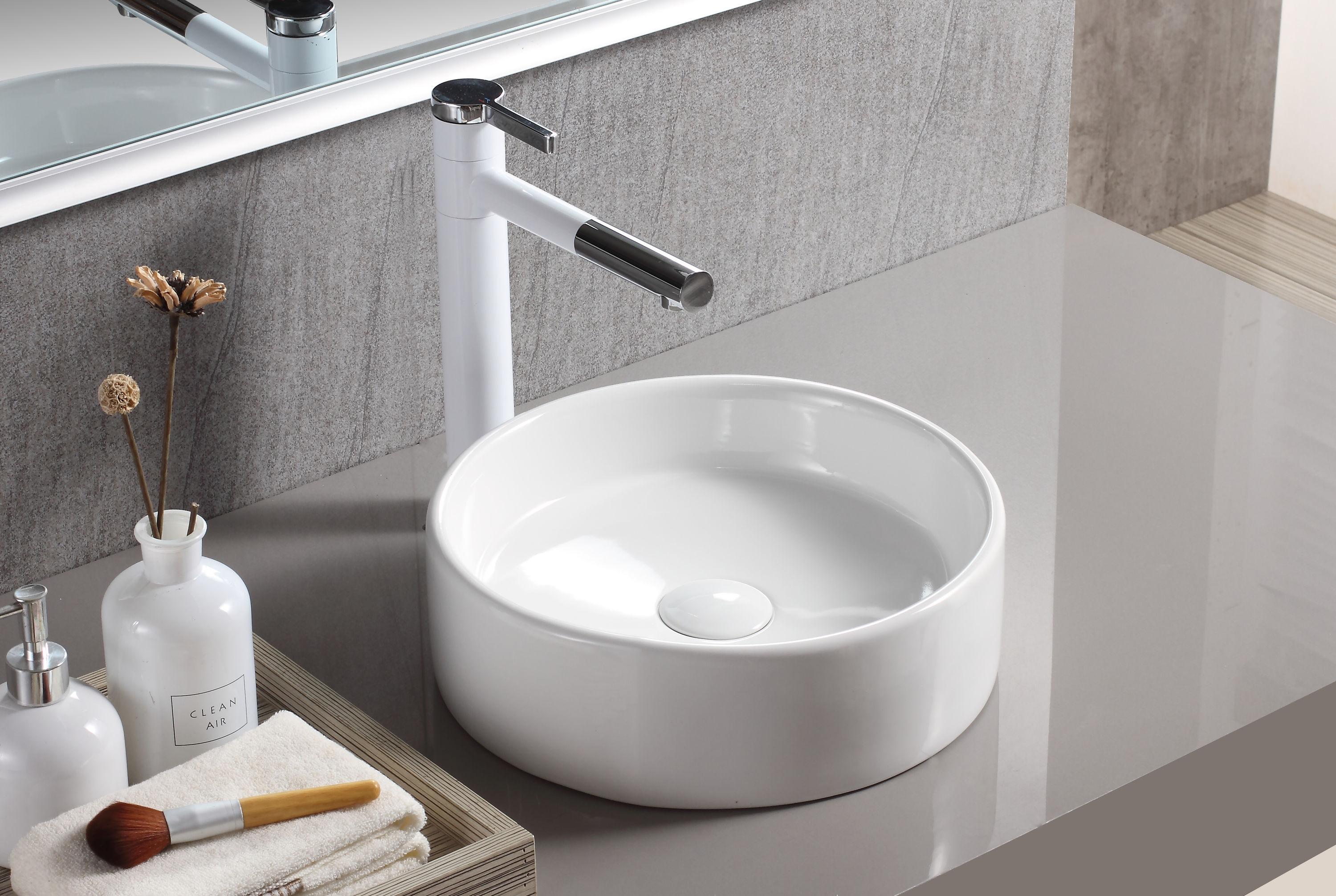 Elanti 1102 Elanti 13.63'' White Porcelain Circular Bathroom Sink
