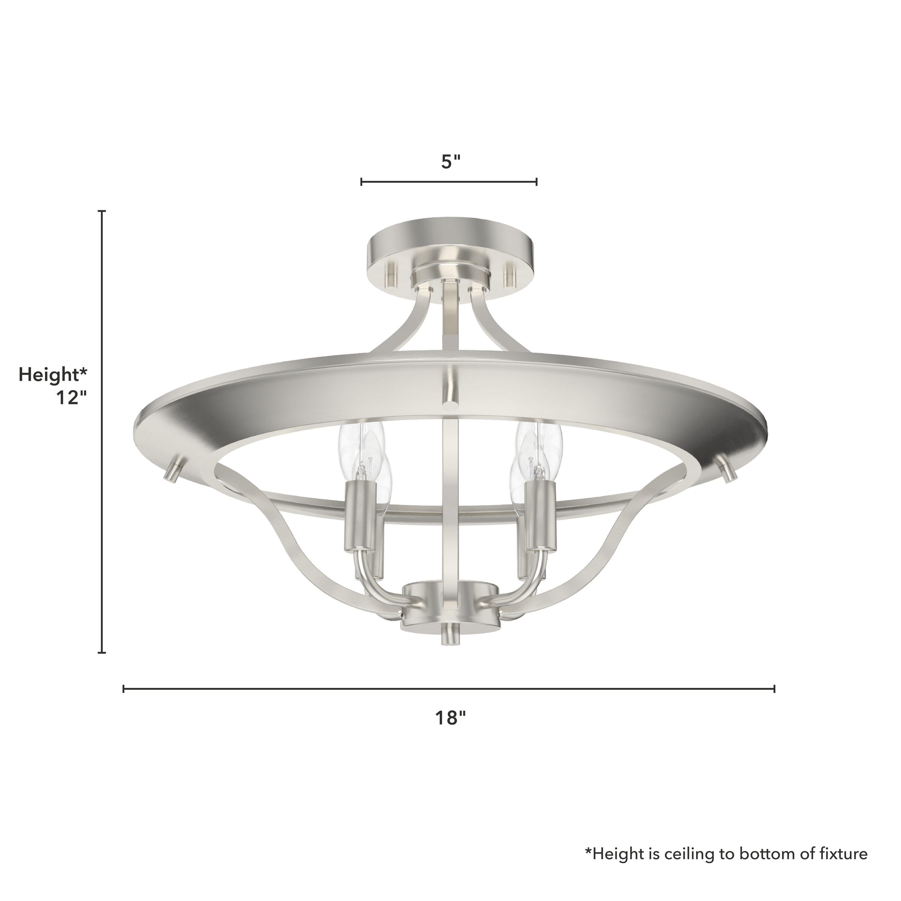 Hunter Fan Perch Point 4 Light Semi Flush Mount