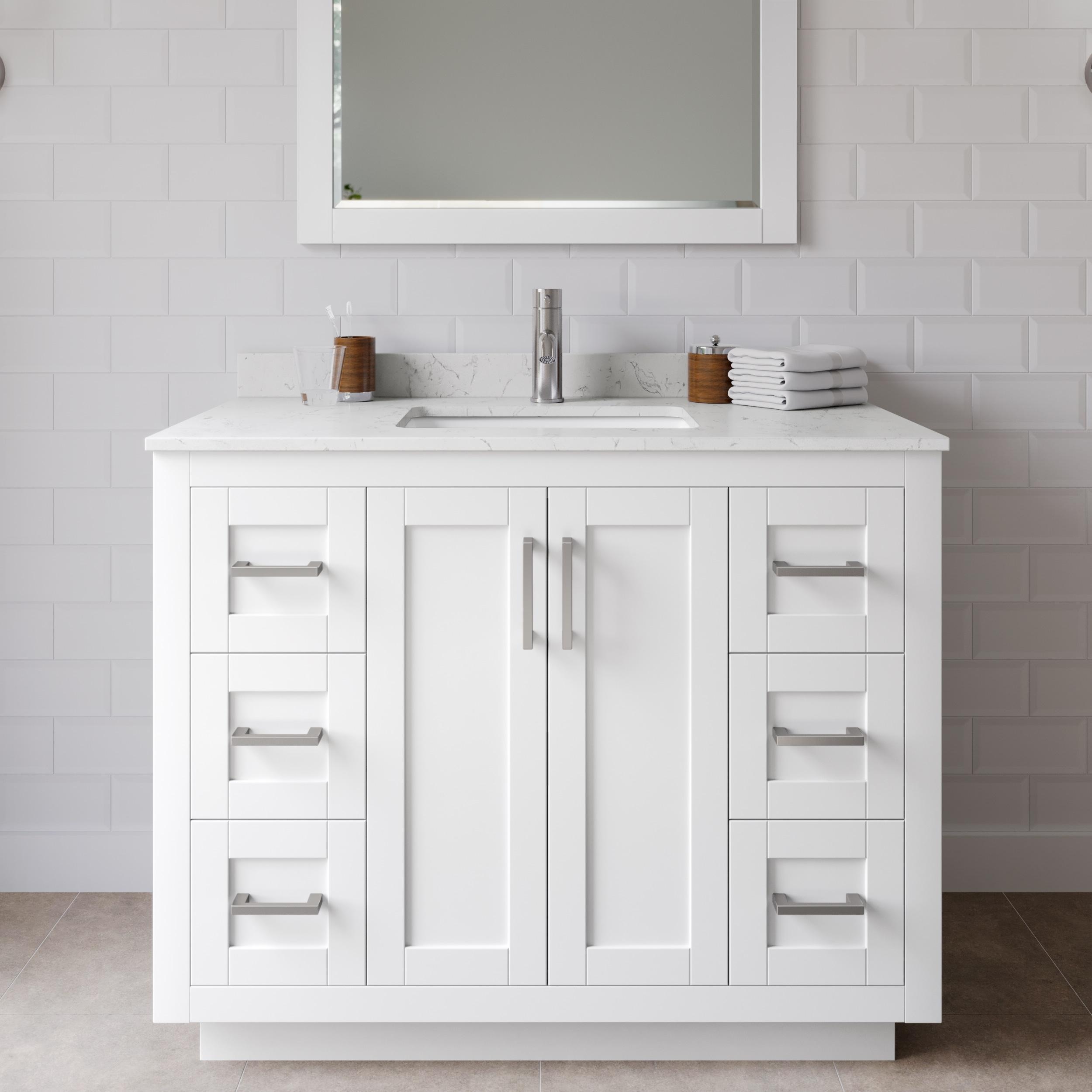 Miranda 42" Freestanding Single Bathroom Vanity with Cultured Marble Top