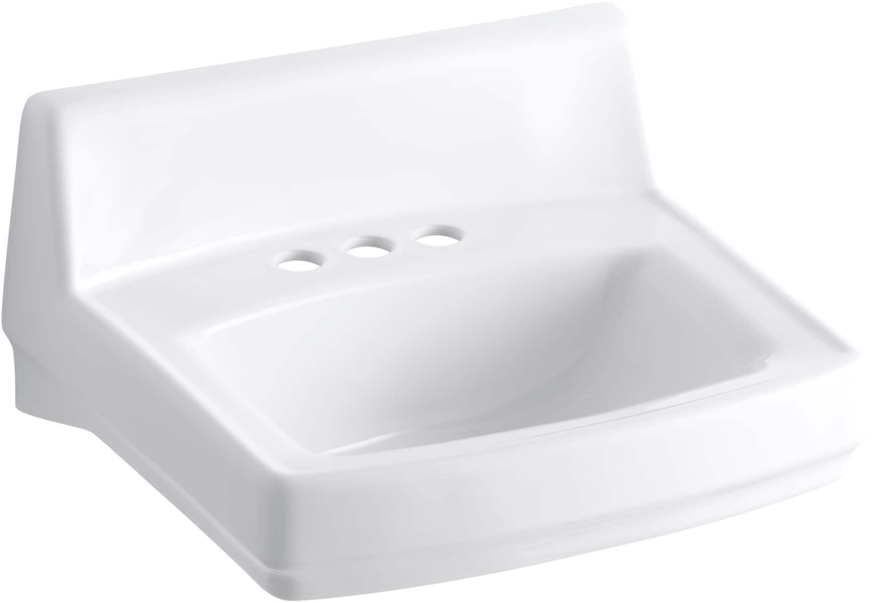 Greenwich Vitreous China Rectangular Wall Mount Bathroom Sink with Overflow