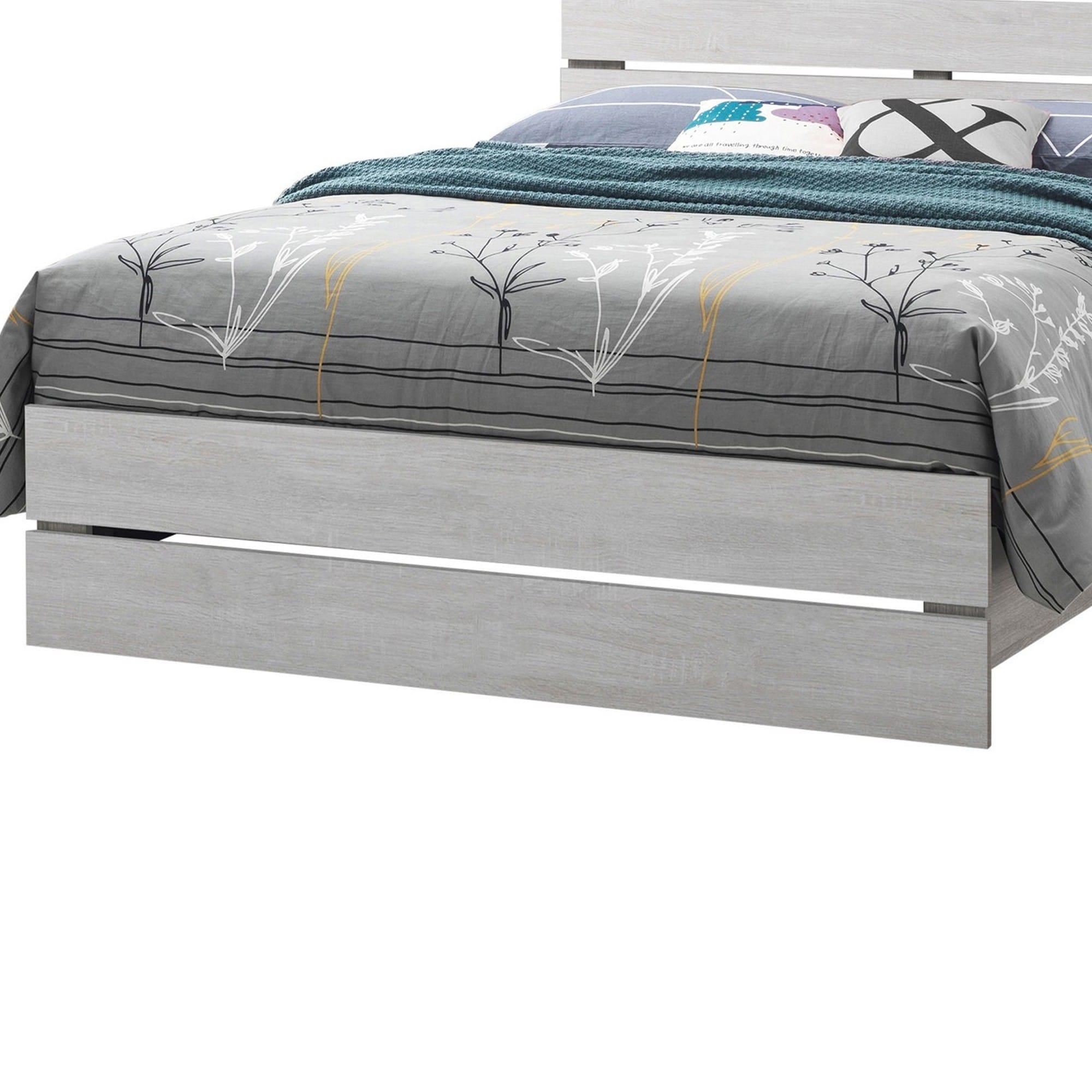 Queen Bed with Panel Headboard and Footboard White - Saltoro Sherpi