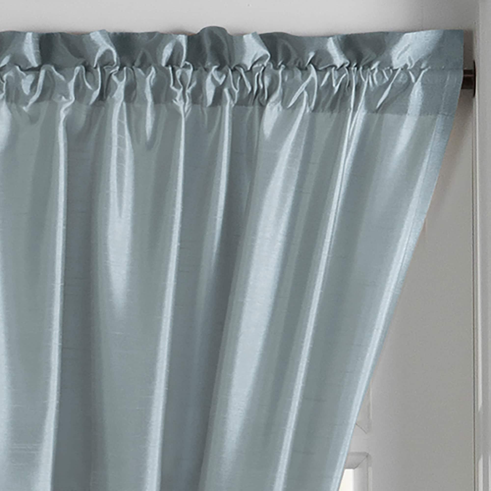 Colette Faux Silk French Door Single Window Panel - 54" x 72" - Mineral Blue - Elrene Home Fashions