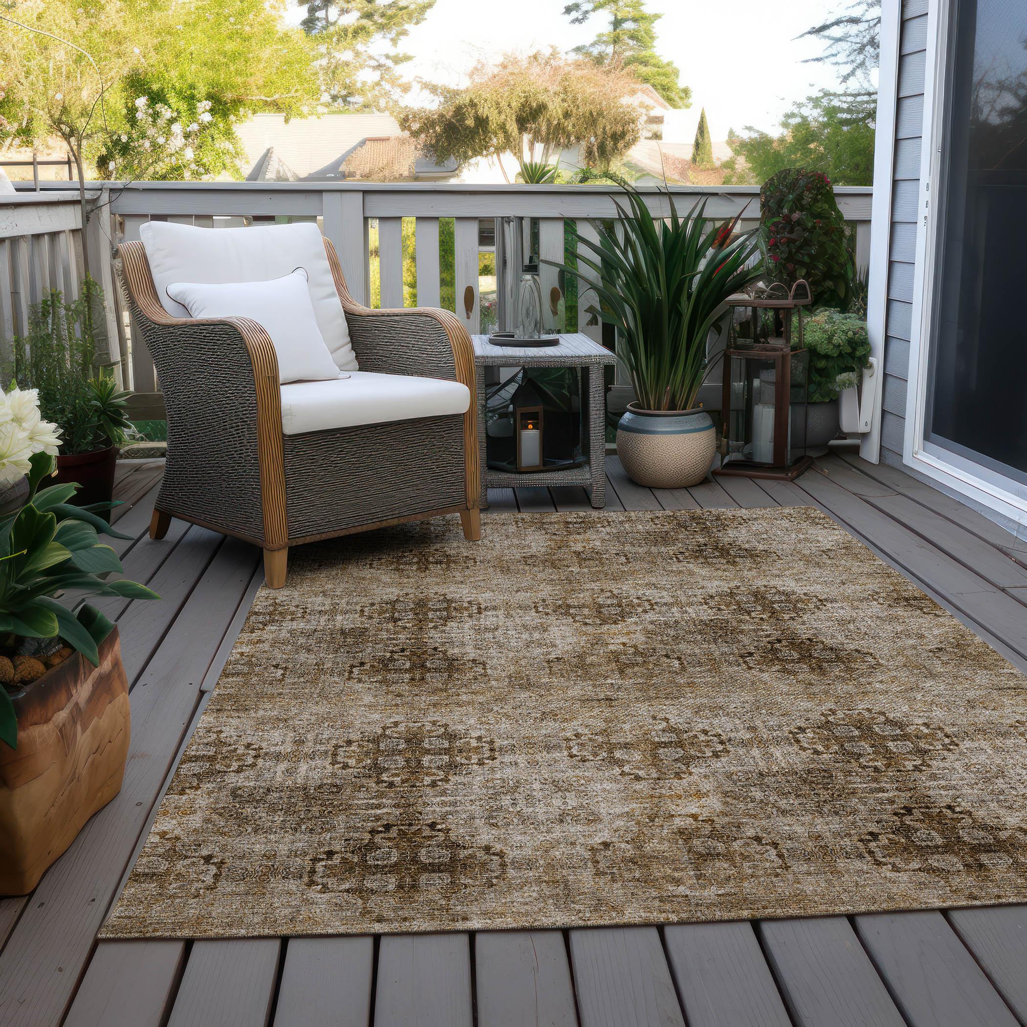 Addison Rugs Chantille ACN557 Taupe 5' x 7'6" Indoor Outdoor Area Rug, Easy Clean, Machine Washable, Non Shedding, Bedroom, Living Room, Dining Room, Kitchen, Patio Rug