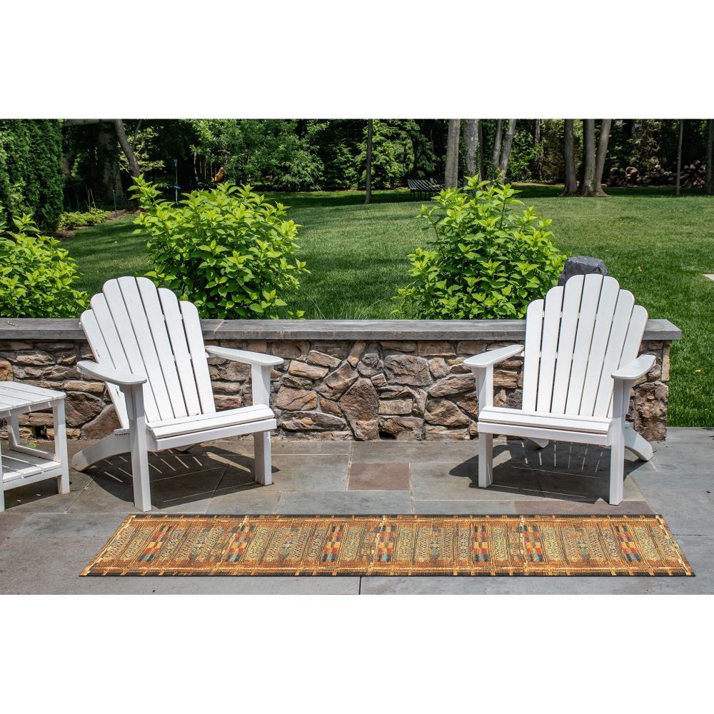 Liora Manne Marina Stripe Indoor/Outdoor Rug Gold 1'11" x 7'6"