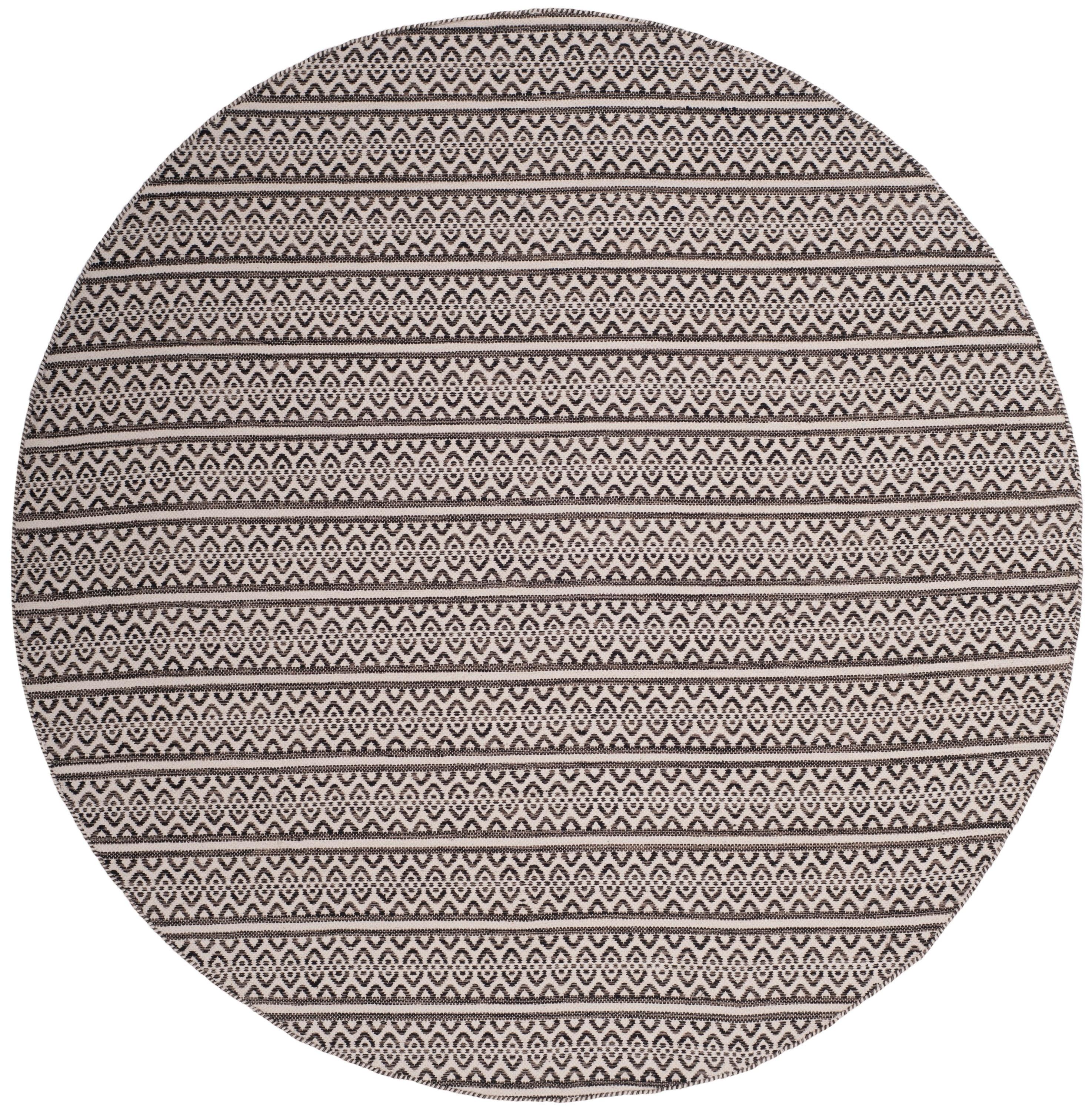 Montauk MTK341 Hand Woven Indoor Area Rug - Ivory/Black - 4' Round - Safavieh.