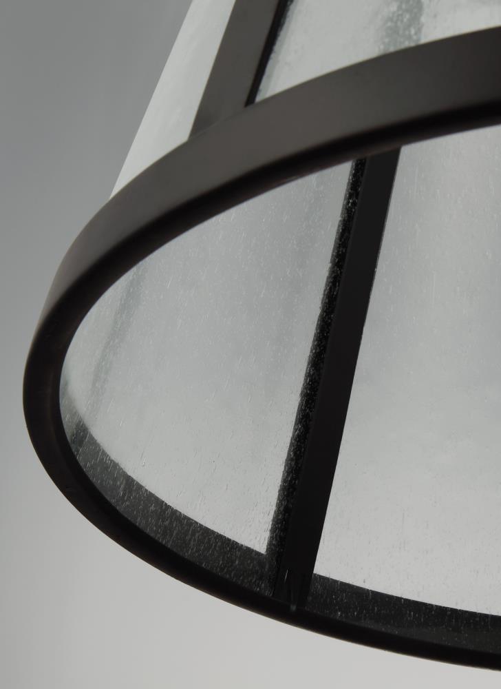Generation Lighting Harrow 1 -Light Oil Rubbed Bronze Modern/contemporary Clear glass Dome Mini Hanging Pendant light