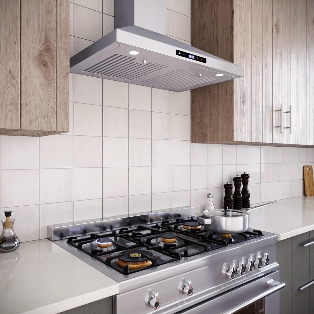 Streamline Francesco 30" 350 Cubic Feet Per Minute Ducted Wall Mount Range Hood with Baffle Filter and Light Included